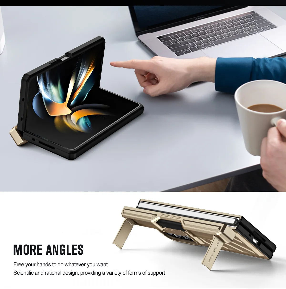 Compatible with Samsung Zfold 6 phone case, Zfold 5 folding protective case, Transformer steel hinge, full coverage shockproof case, 5G.