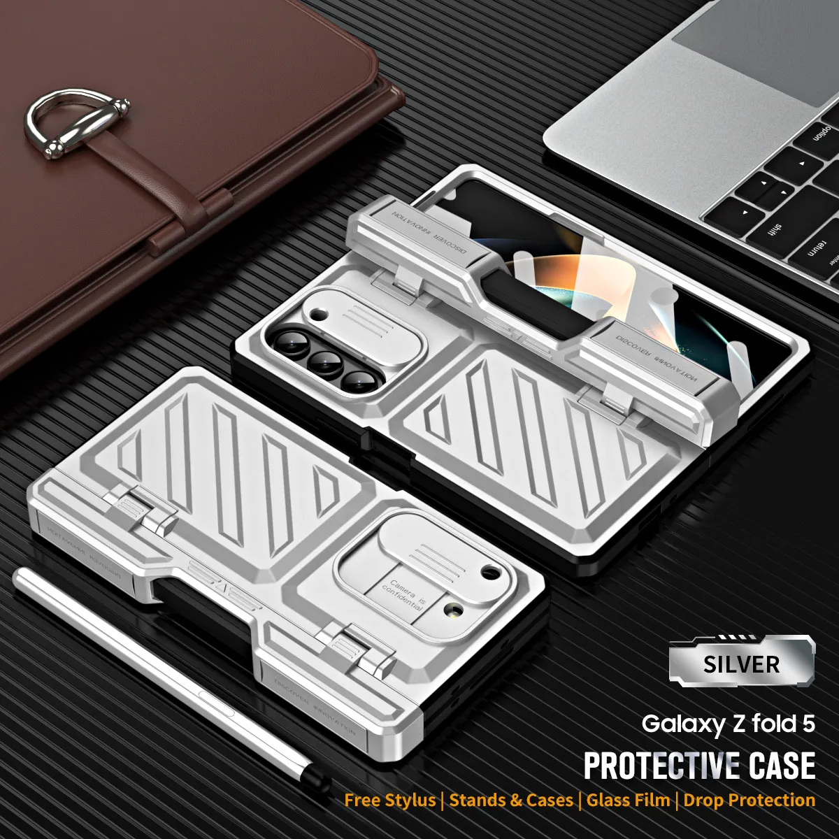 Compatible with Samsung Zfold 6 phone case, Zfold 5 folding protective case, Transformer steel hinge, full coverage shockproof case, 5G.