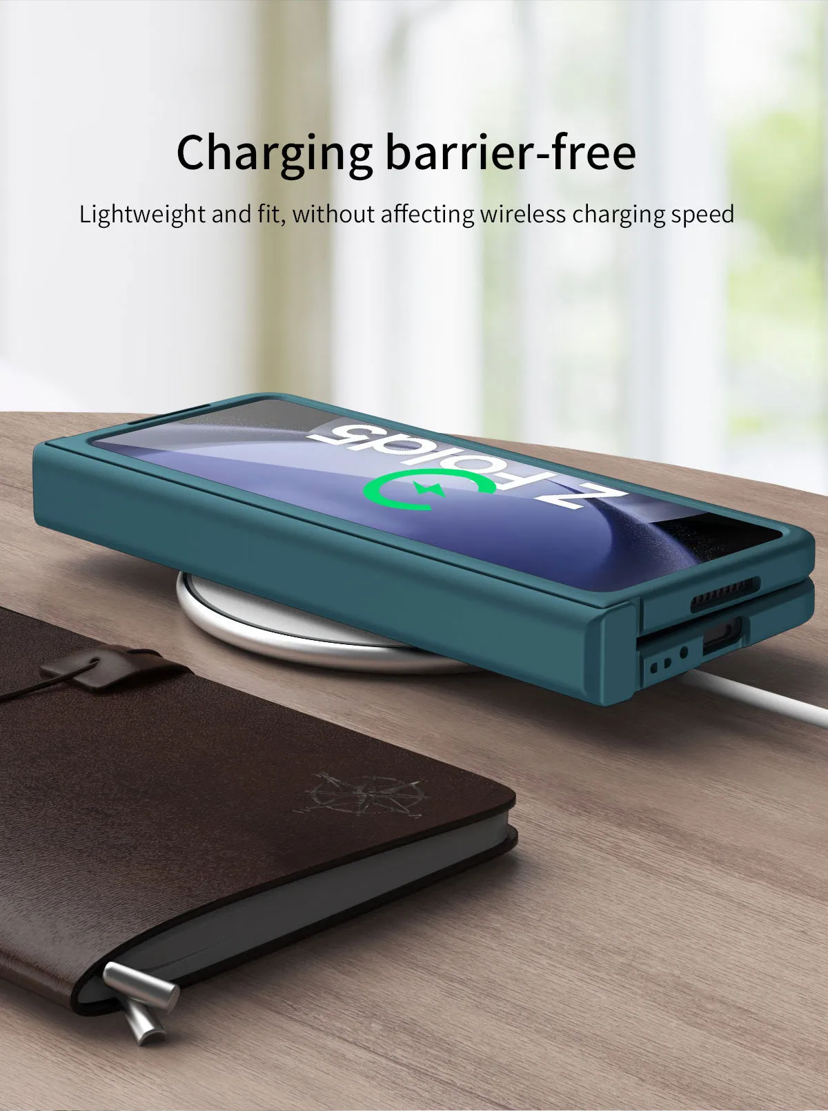 FOLD4 Folding Solid Color Hinge Case for Samsung ZFold 5 Phone, Full Coverage, Drop-Proof Protective Case
