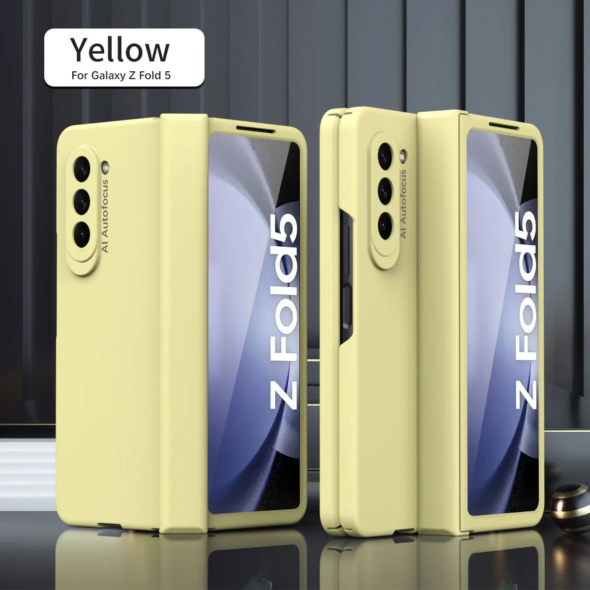 FOLD4 Folding Solid Color Hinge Case for Samsung ZFold 5 Phone, Full Coverage, Drop-Proof Protective Case