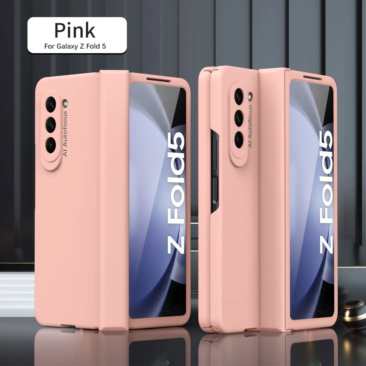 FOLD4 Folding Solid Color Hinge Case for Samsung ZFold 5 Phone, Full Coverage, Drop-Proof Protective Case