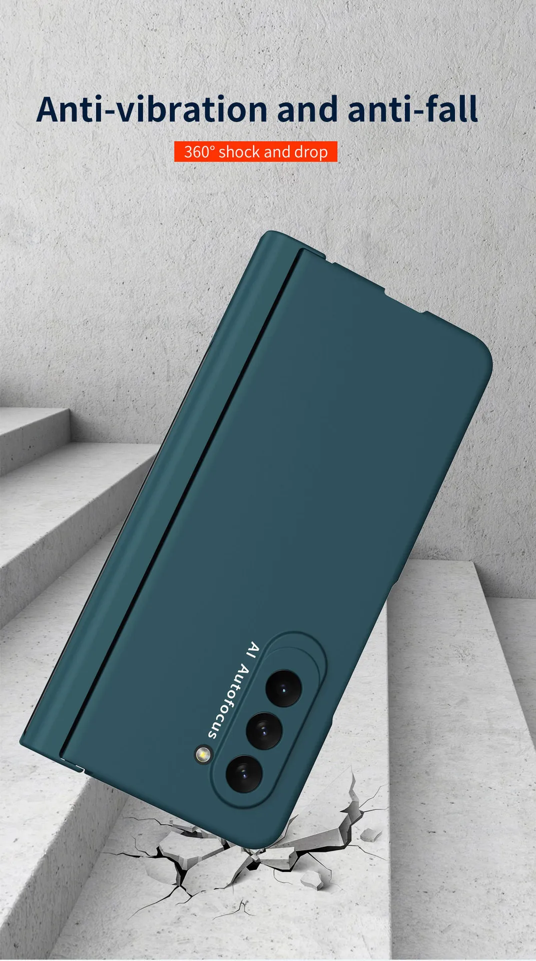 Compatible with Samsung Zfold 5 phone case with stylus slot, FOLD4 ultra-thin fold 3 solid color full-coverage protective case, stylus pen.