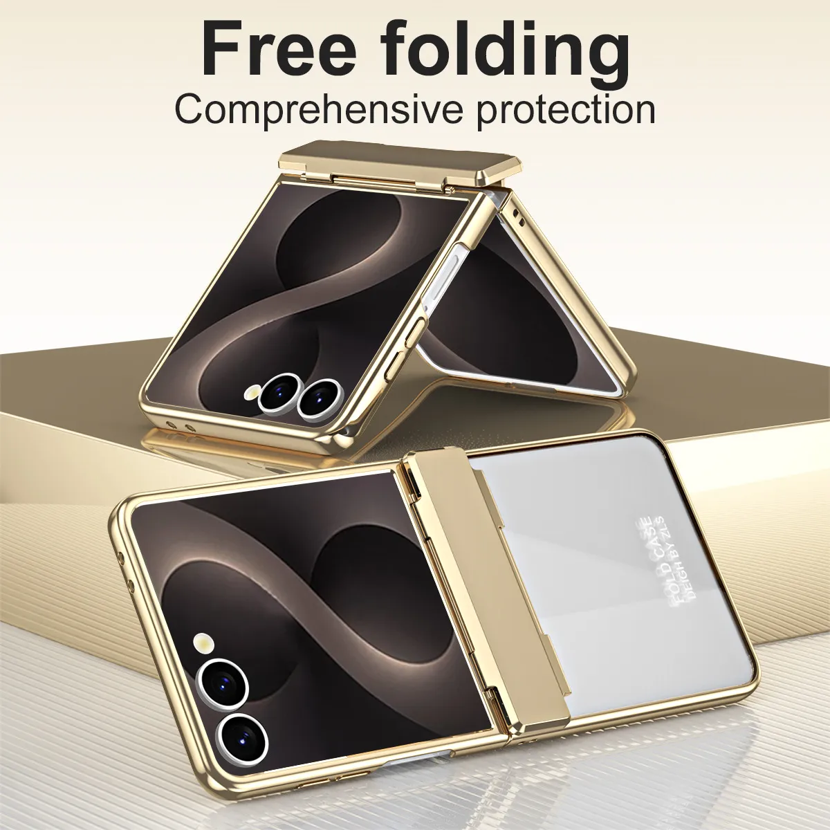 Compatible with Samsung ZFlip 8 phone case, FLIP 7 foldable screen, electroplated transparent hinge, full-coverage drop-proof protective leather case.