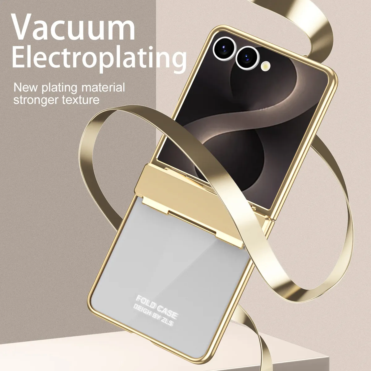 Compatible with Samsung ZFlip 8 phone case, FLIP 7 foldable screen, electroplated transparent hinge, full-coverage drop-proof protective leather case.