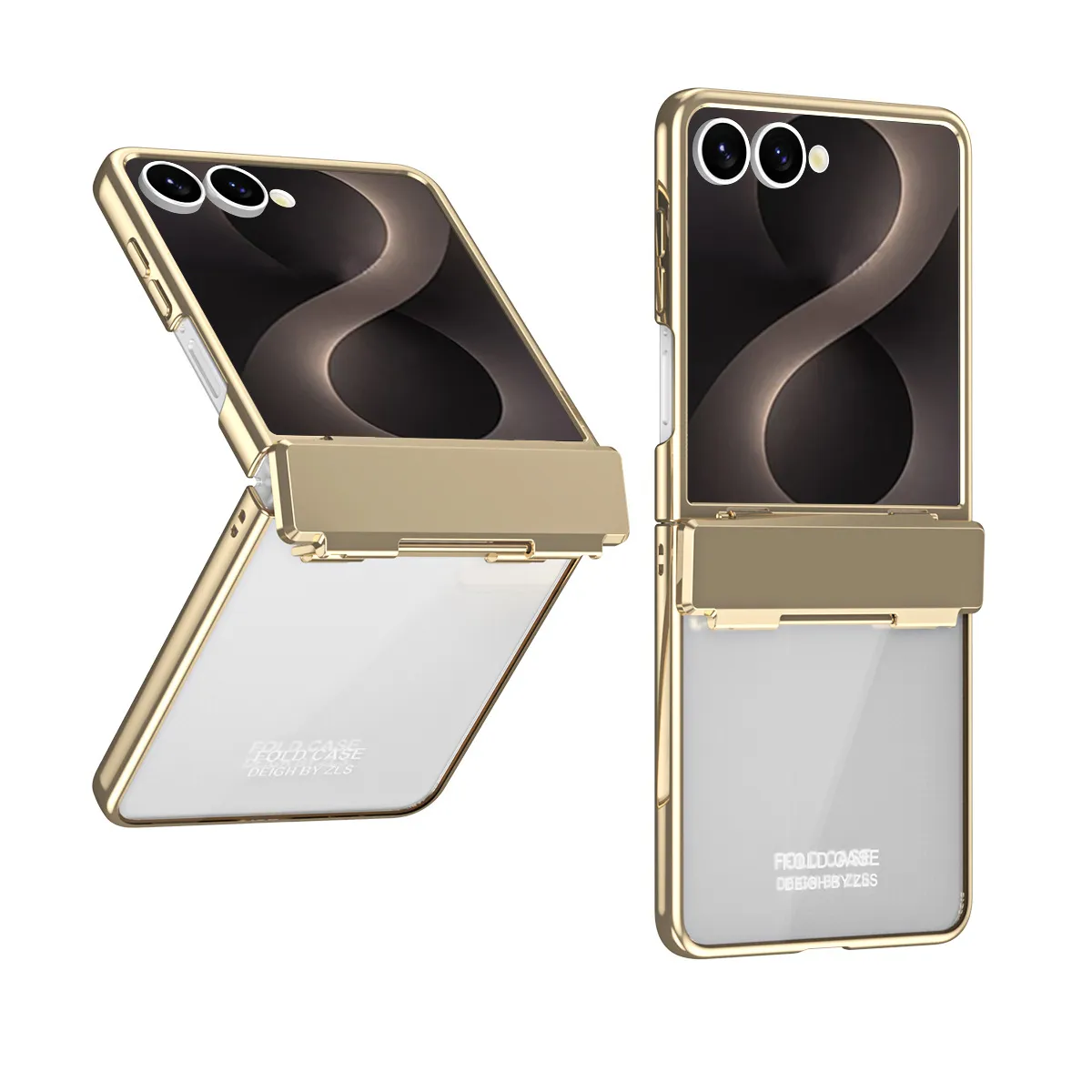 Compatible with Samsung ZFlip 8 phone case, FLIP 7 foldable screen, electroplated transparent hinge, full-coverage drop-proof protective leather case.