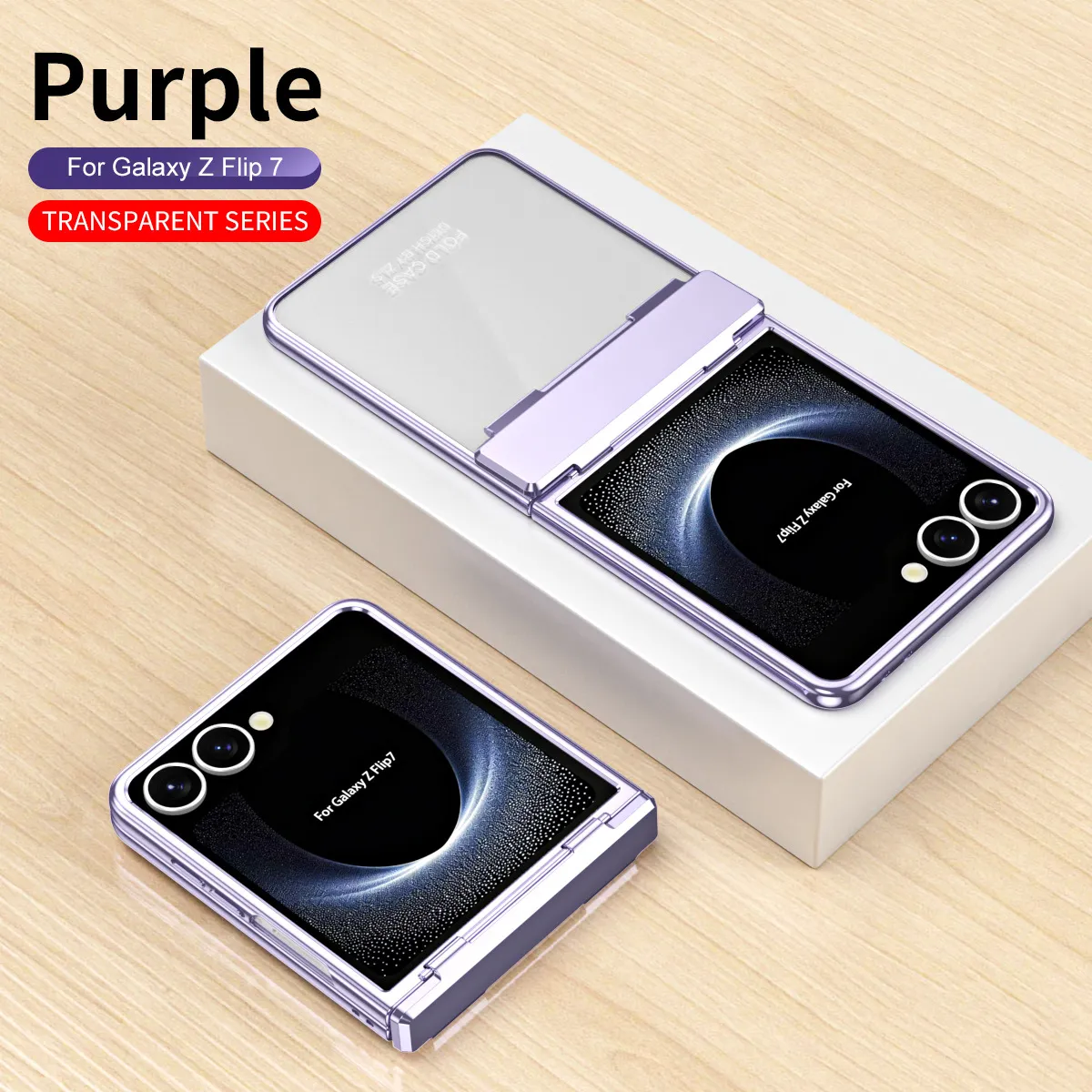 Compatible with Samsung ZFlip 8 phone case, FLIP 7 foldable screen, electroplated transparent hinge, full-coverage drop-proof protective leather case.