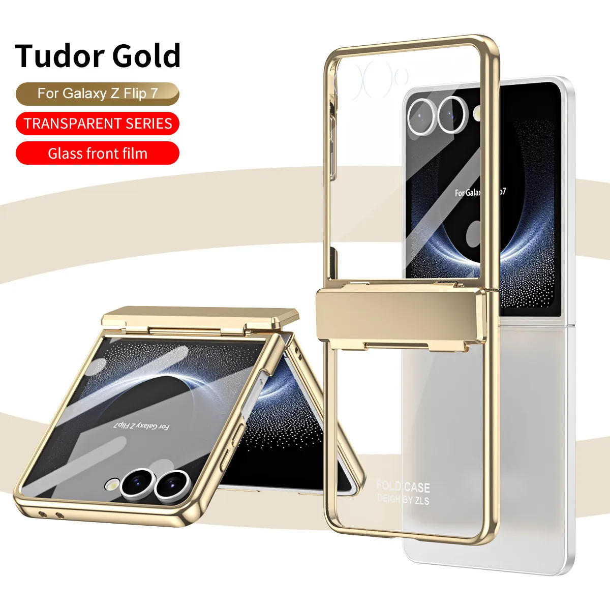 Compatible with Samsung ZFlip 8 phone case, FLIP 7 foldable screen, electroplated transparent hinge, full-coverage drop-proof protective leather case.