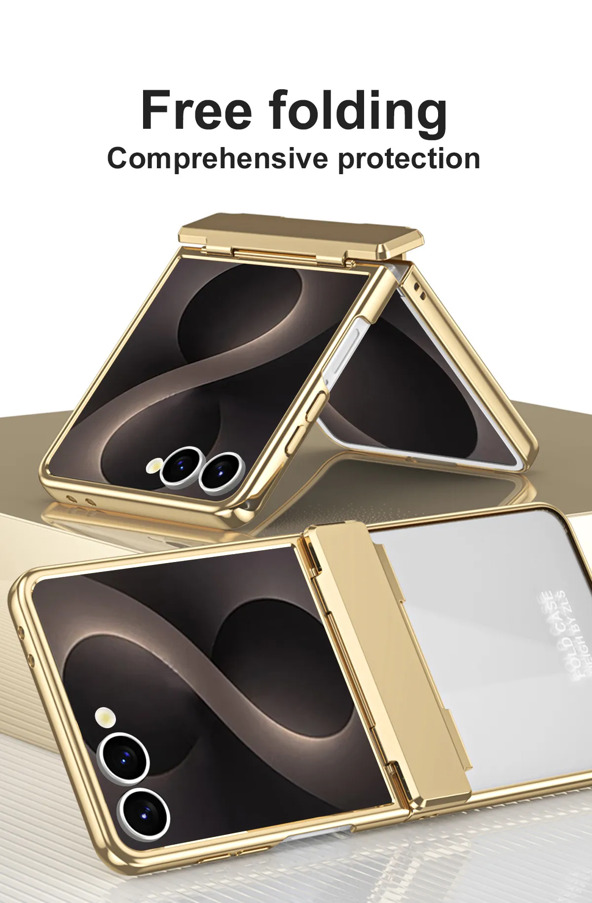 Compatible with Samsung ZFlip 8 phone case, FLIP 7 foldable screen, electroplated transparent hinge, full-coverage drop-proof protective leather case.