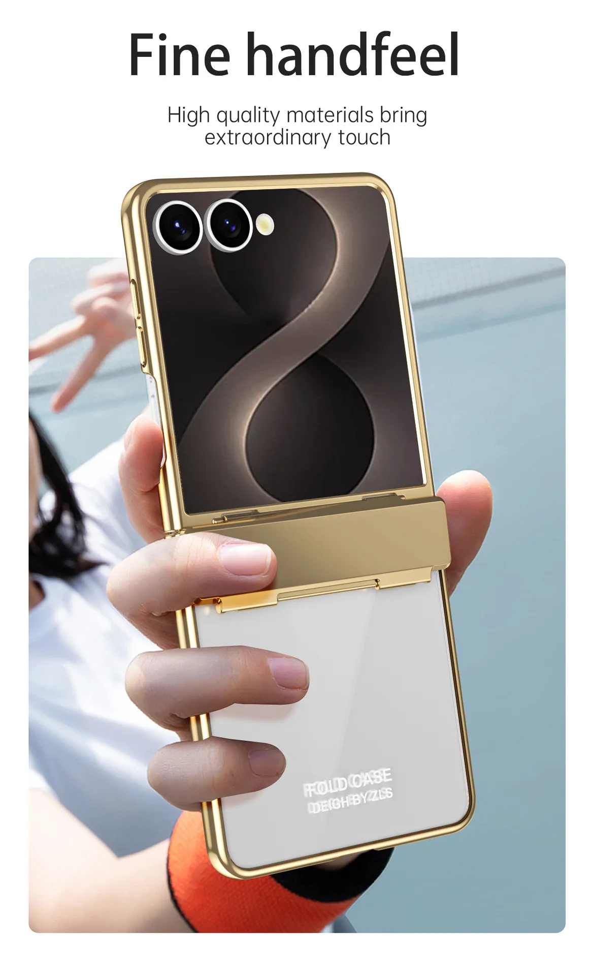 Compatible with Samsung ZFlip 8 phone case, FLIP 7 foldable screen, electroplated transparent hinge, full-coverage drop-proof protective leather case.
