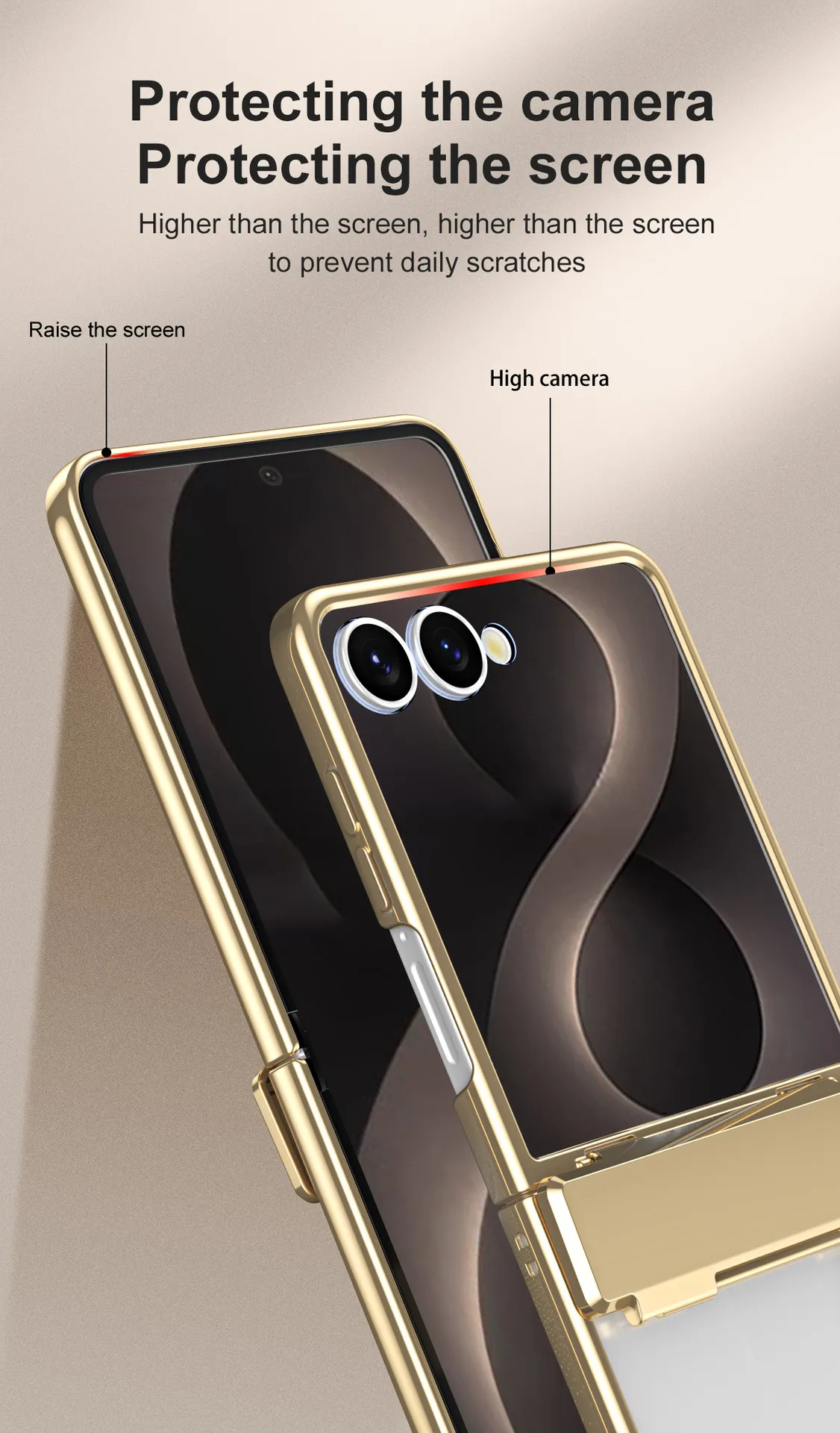 Compatible with Samsung ZFlip 8 phone case, FLIP 7 foldable screen, electroplated transparent hinge, full-coverage drop-proof protective leather case.