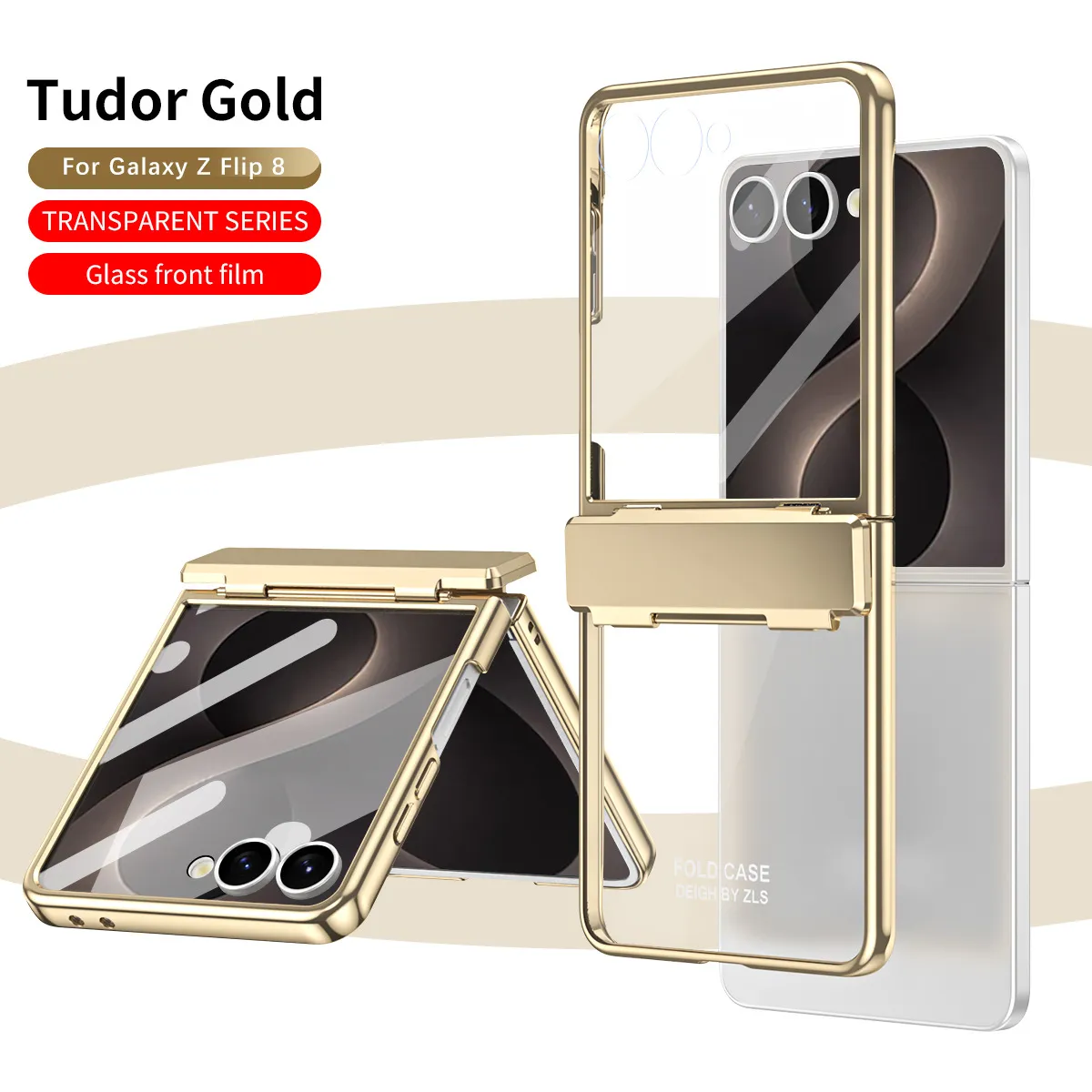 Compatible with Samsung ZFlip 8 phone case, FLIP 7 foldable screen, electroplated transparent hinge, full-coverage drop-proof protective leather case.