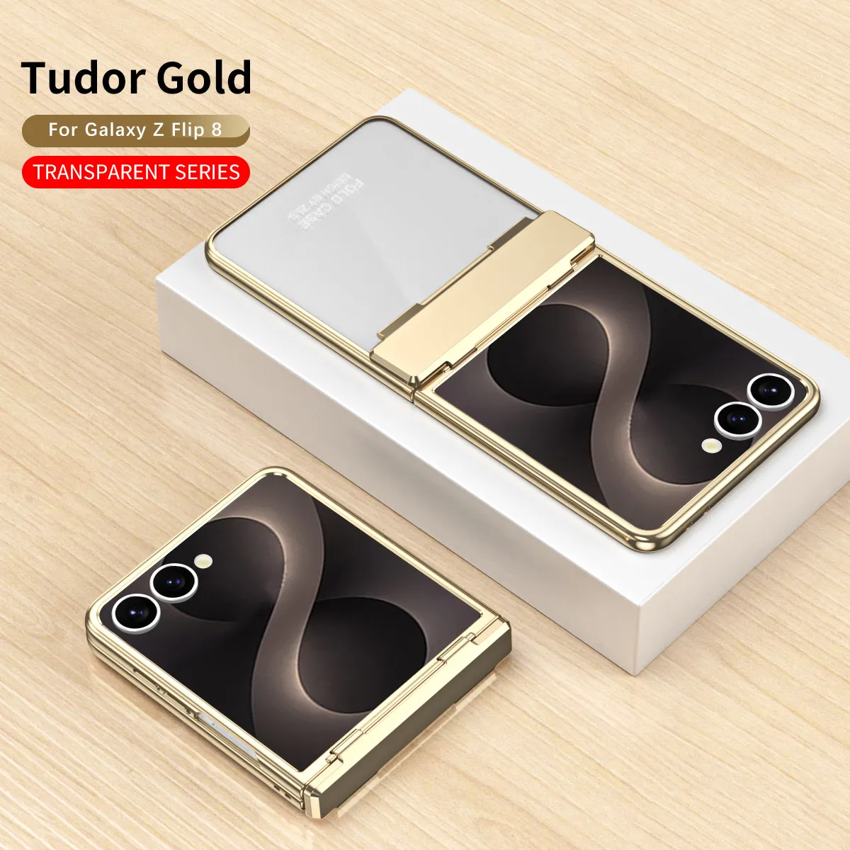 Compatible with Samsung ZFlip 8 phone case, FLIP 7 foldable screen, electroplated transparent hinge, full-coverage drop-proof protective leather case.