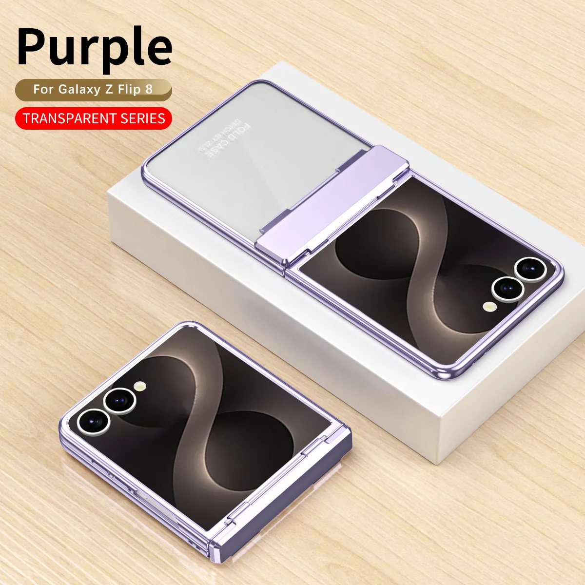 Compatible with Samsung ZFlip 8 phone case, FLIP 7 foldable screen, electroplated transparent hinge, full-coverage drop-proof protective leather case.
