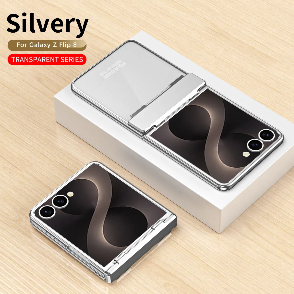 Compatible with Samsung ZFlip 8 phone case, FLIP 7 foldable screen, electroplated transparent hinge, full-coverage drop-proof protective leather case.