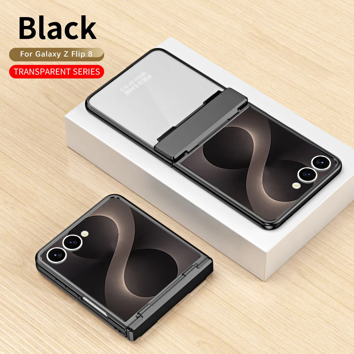 Compatible with Samsung ZFlip 8 phone case, FLIP 7 foldable screen, electroplated transparent hinge, full-coverage drop-proof protective leather case.