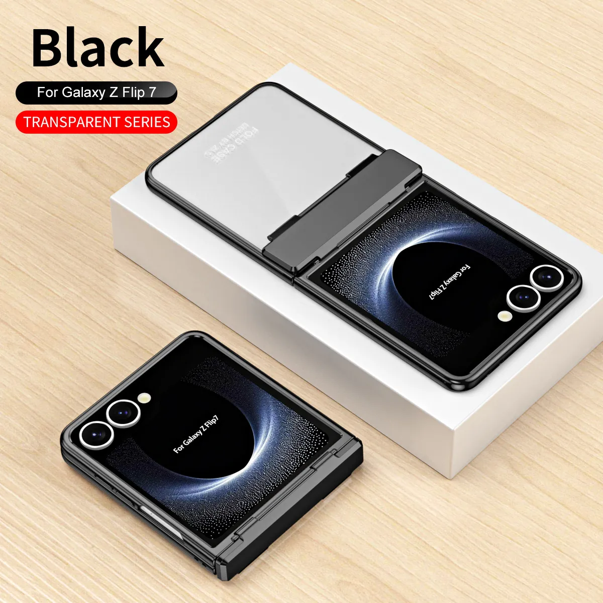 Compatible with Samsung ZFlip 8 phone case, FLIP 7 foldable screen, electroplated transparent hinge, full-coverage drop-proof protective leather case.