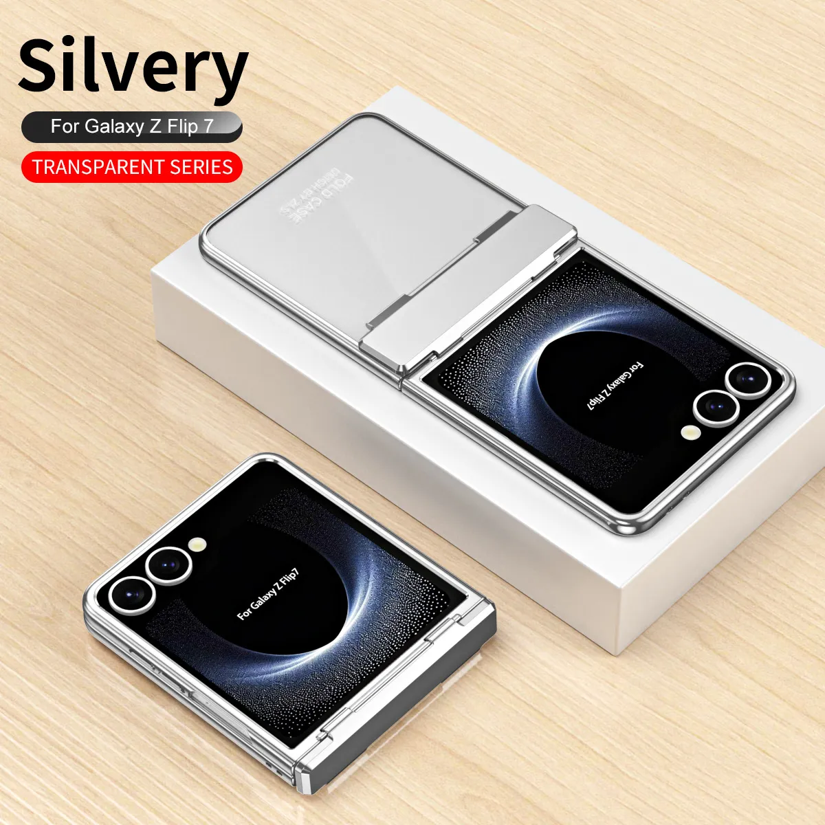 Compatible with Samsung ZFlip 8 phone case, FLIP 7 foldable screen, electroplated transparent hinge, full-coverage drop-proof protective leather case.