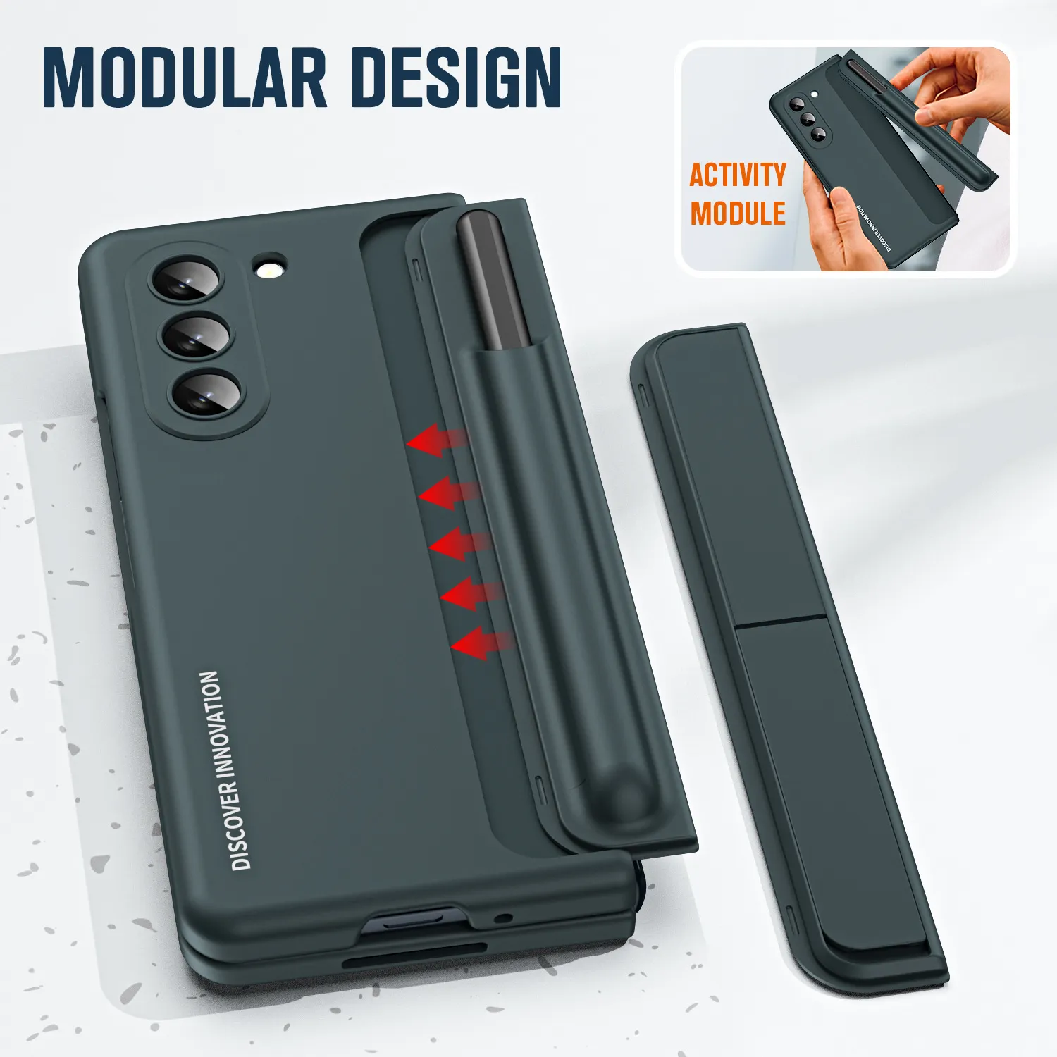 Samsung ZFold 6 phone case, FOLD5 foldable screen pen holder 2-in-1 full-coverage drop-proof protective case.