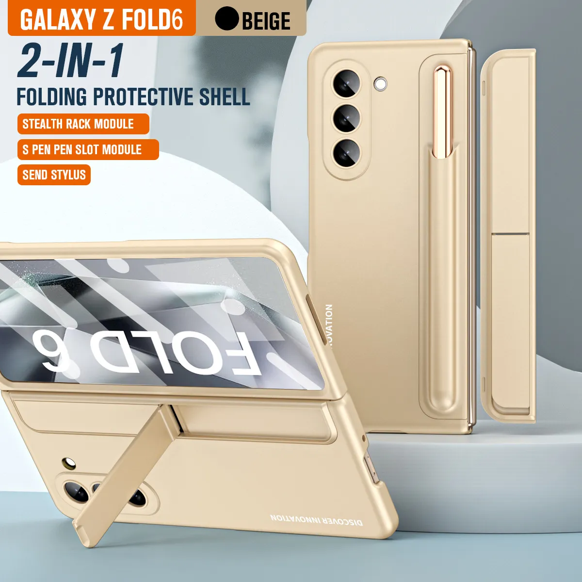 Samsung ZFold 6 phone case, FOLD5 foldable screen pen holder 2-in-1 full-coverage drop-proof protective case.