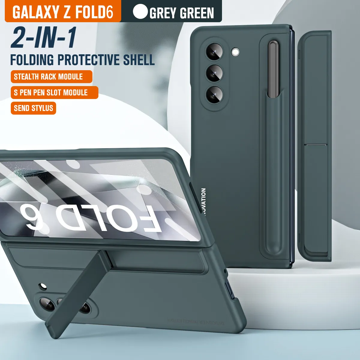 Samsung ZFold 6 phone case, FOLD5 foldable screen pen holder 2-in-1 full-coverage drop-proof protective case.