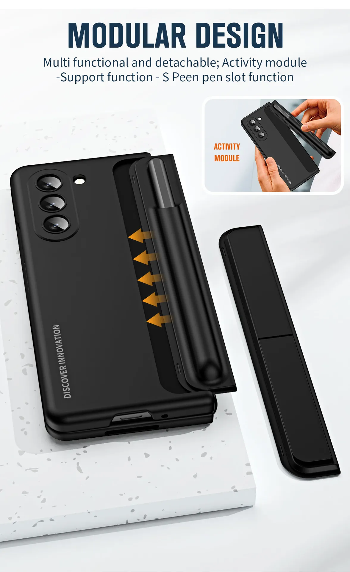 Samsung ZFold 6 phone case, FOLD5 foldable screen pen holder 2-in-1 full-coverage drop-proof protective case.
