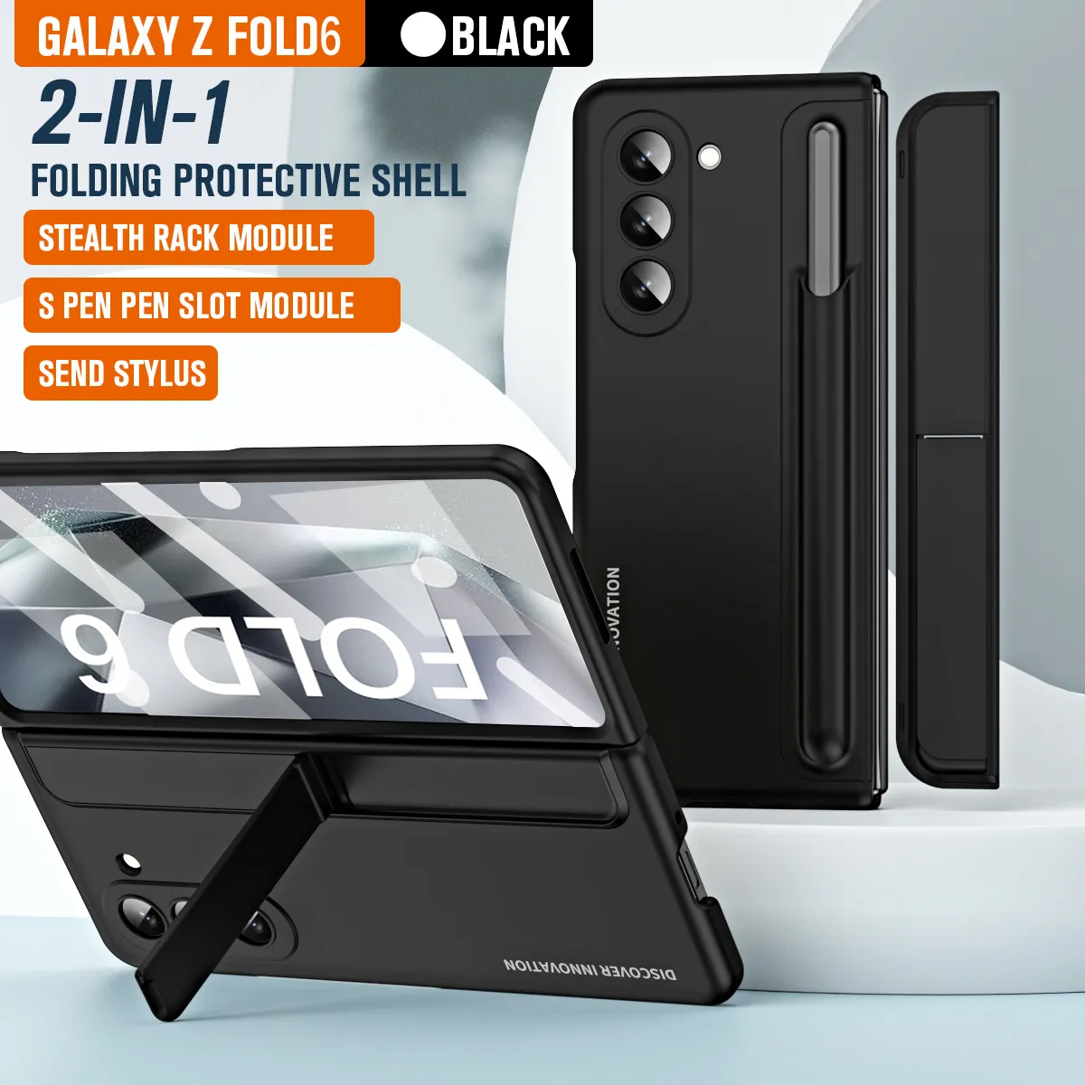 Samsung ZFold 6 phone case, FOLD5 foldable screen pen holder 2-in-1 full-coverage drop-proof protective case.