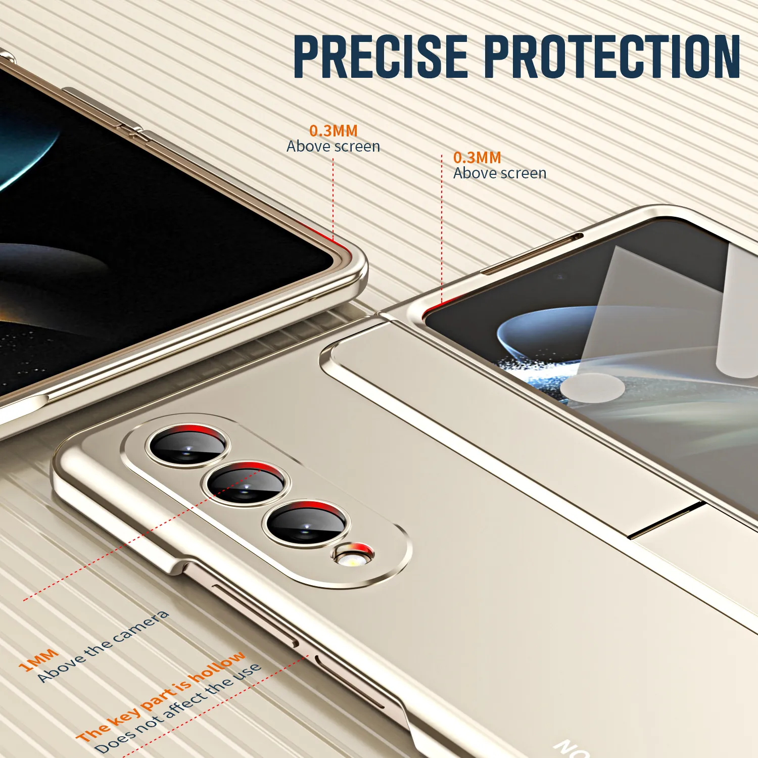 Compatible with Samsung Fold 5 phone case, FOLD4 foldable screen pen slot stand, full hinge bag, drop-proof protective case.