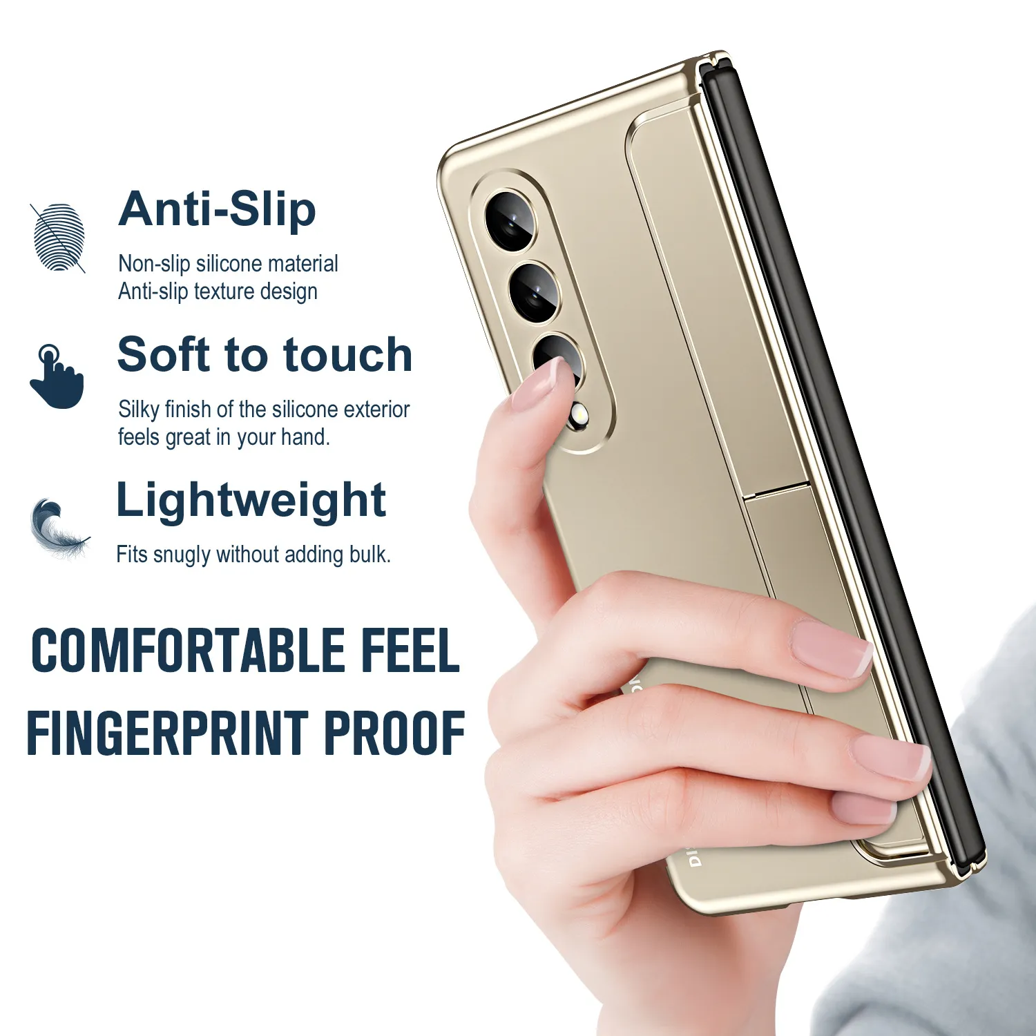 Compatible with Samsung Fold 5 phone case, FOLD4 foldable screen pen slot stand, full hinge bag, drop-proof protective case.