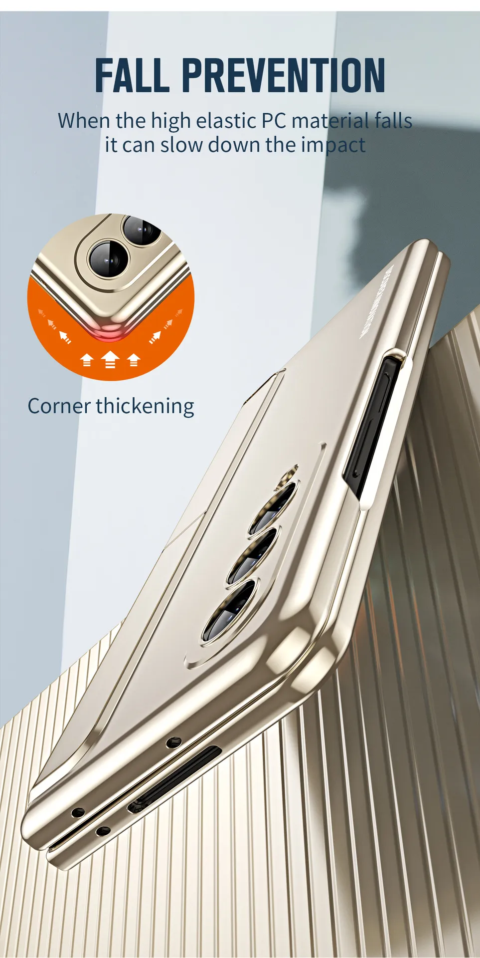 Compatible with Samsung Fold 5 phone case, FOLD4 foldable screen pen slot stand, full hinge bag, drop-proof protective case.