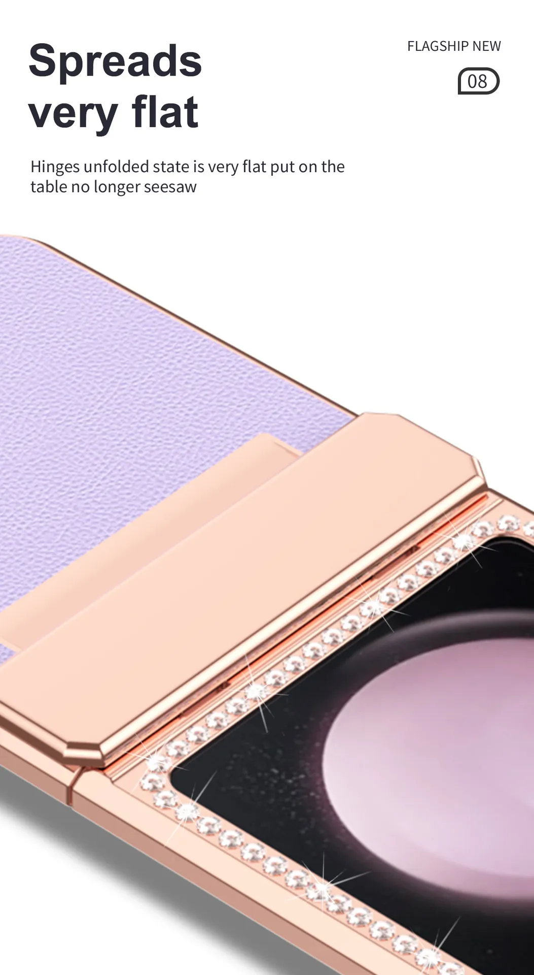 Compatible with Samsung ZFlip FE phone case, ZFLIP 6 foldable screen diamond leather hinge full-coverage drop protection leather