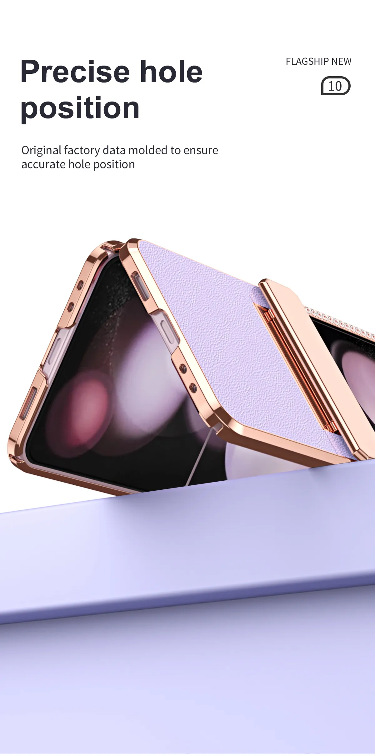 Compatible with Samsung ZFlip FE phone case, ZFLIP 6 foldable screen diamond leather hinge full-coverage drop protection leather