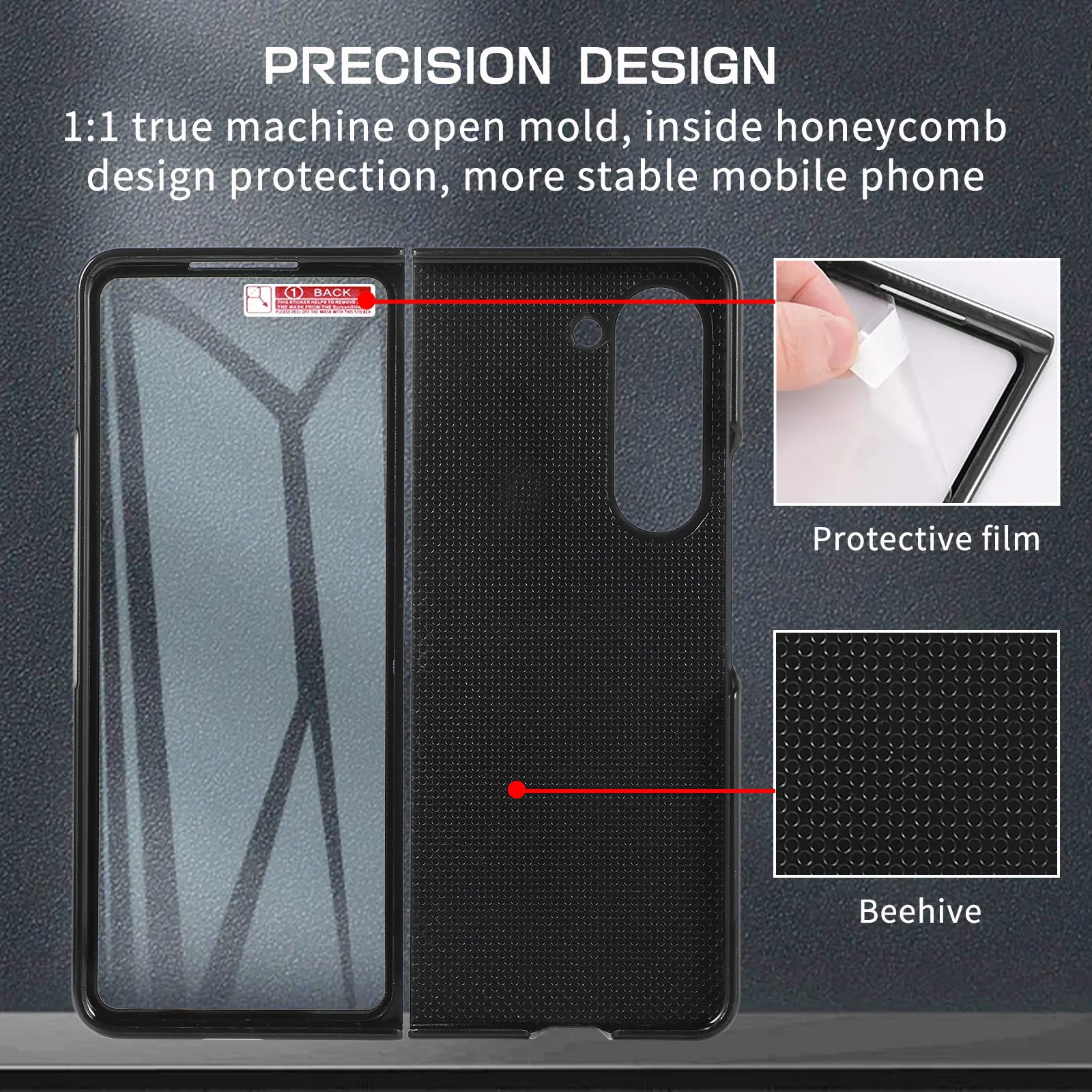 Samsung Fold5 phone case, FOLD4 foldable screen magnetic protective case, solid color outdoor full-coverage anti-drop leather case.