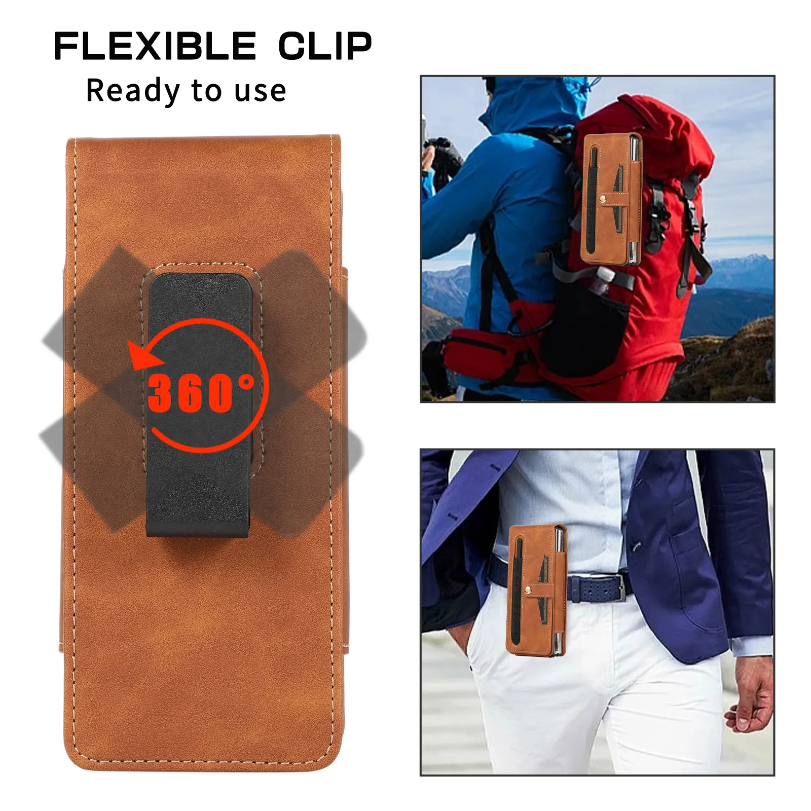 Samsung Fold5 phone case, FOLD4 foldable screen magnetic protective case, solid color outdoor full-coverage anti-drop leather case.