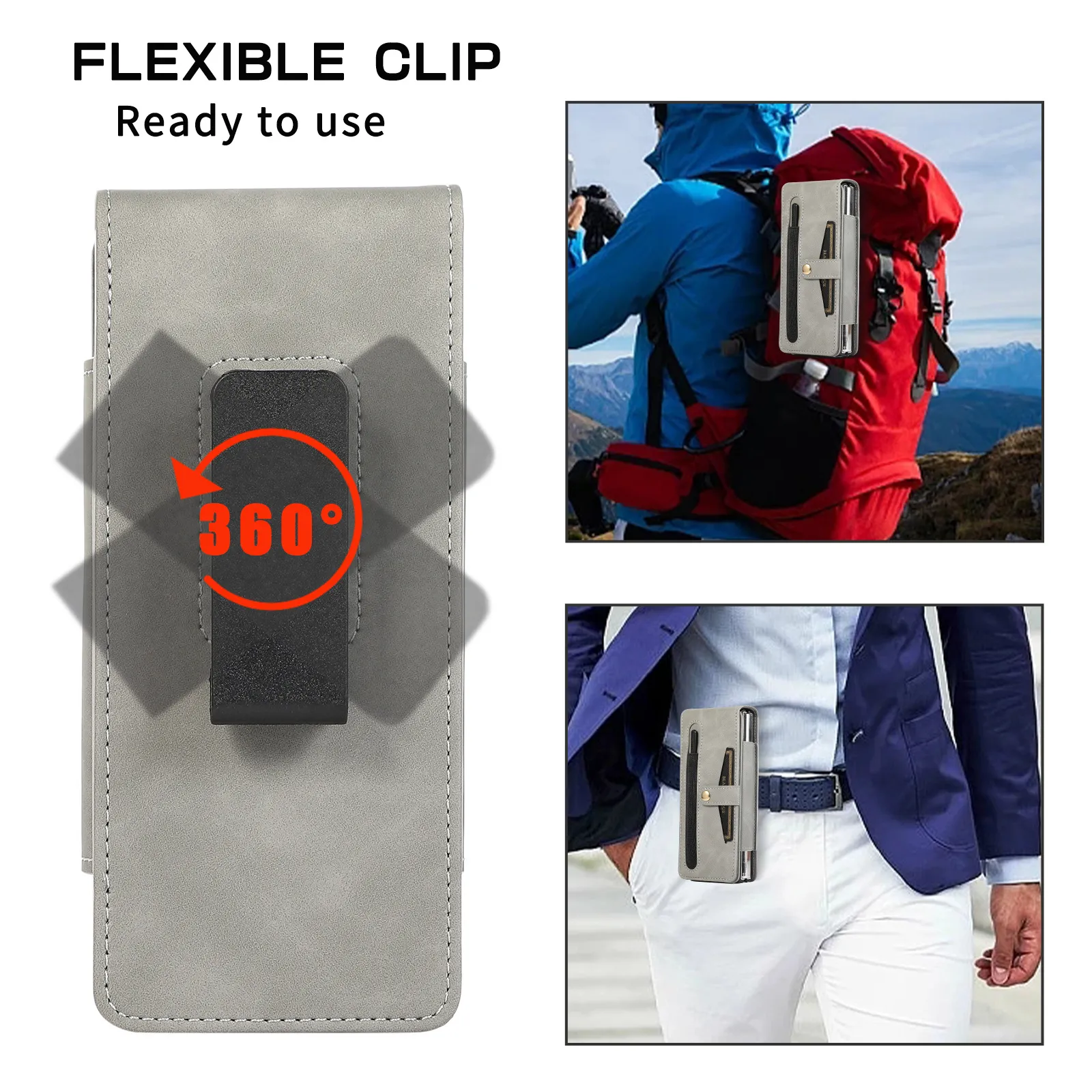 Samsung Fold5 phone case, FOLD4 foldable screen magnetic protective case, solid color outdoor full-coverage anti-drop leather case.