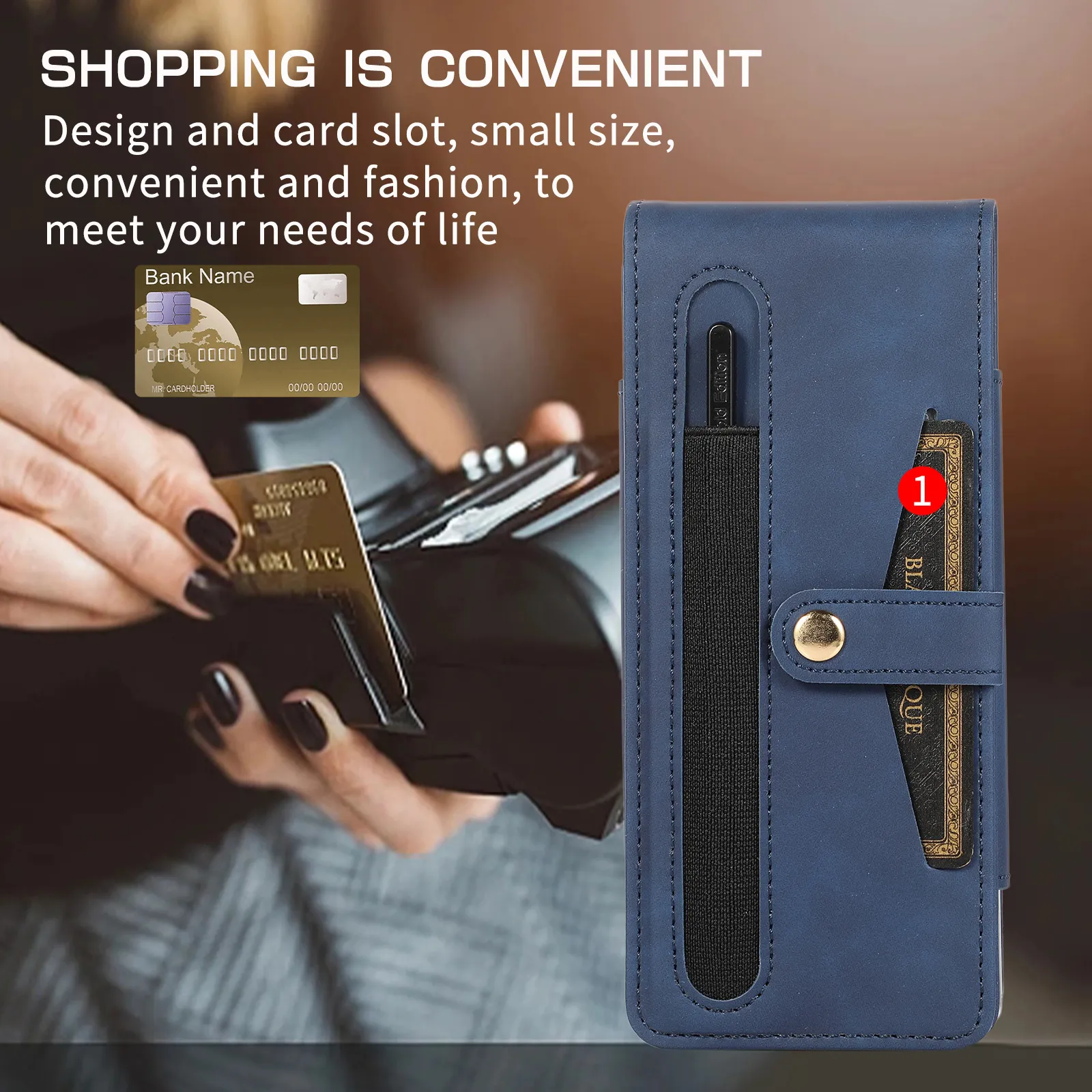 Samsung Fold5 phone case, FOLD4 foldable screen magnetic protective case, solid color outdoor full-coverage anti-drop leather case.