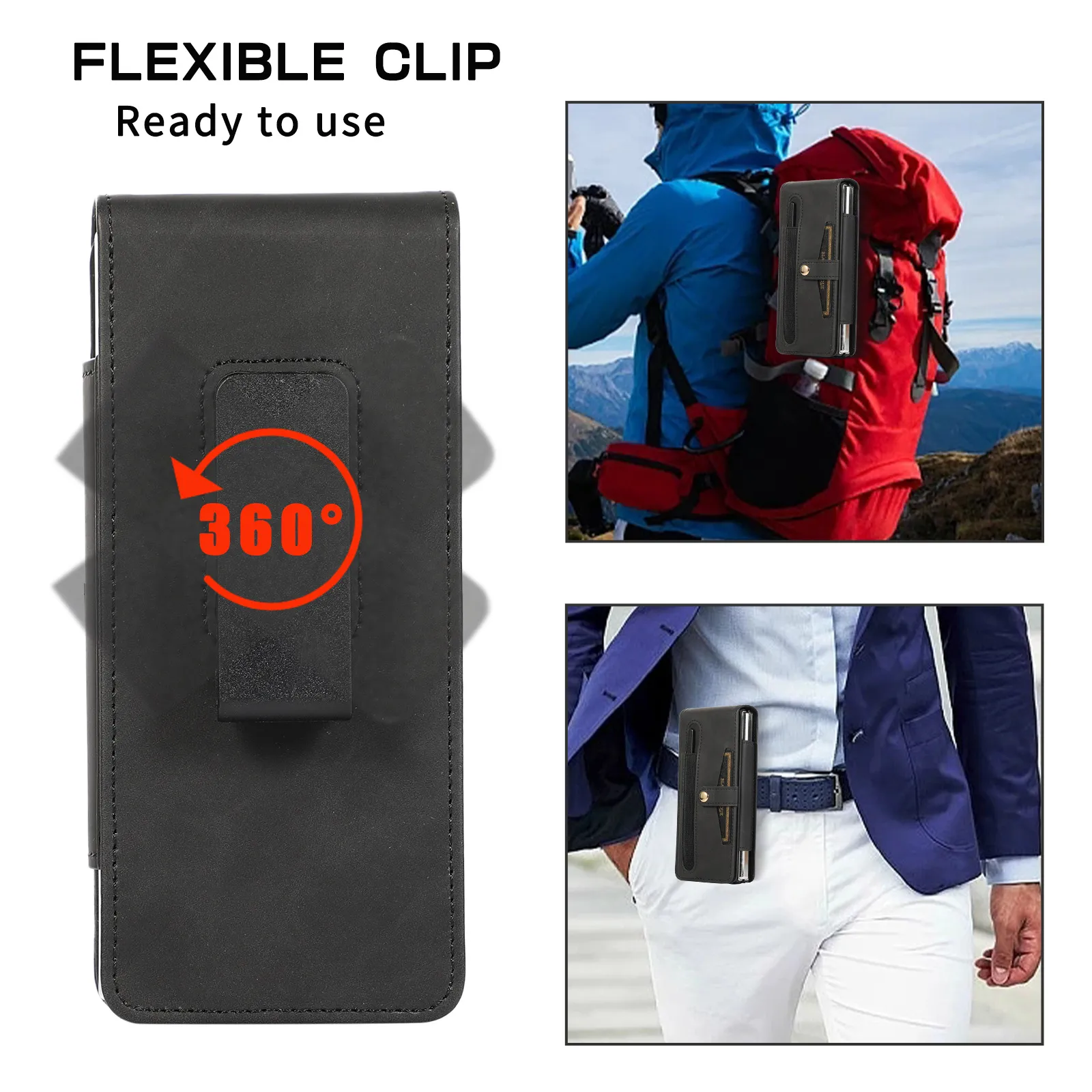 Samsung Fold5 phone case, FOLD4 foldable screen magnetic protective case, solid color outdoor full-coverage anti-drop leather case.