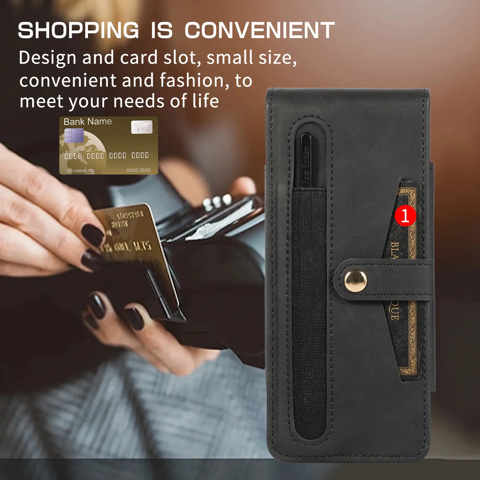 Samsung Fold5 phone case, FOLD4 foldable screen magnetic protective case, solid color outdoor full-coverage anti-drop leather case.