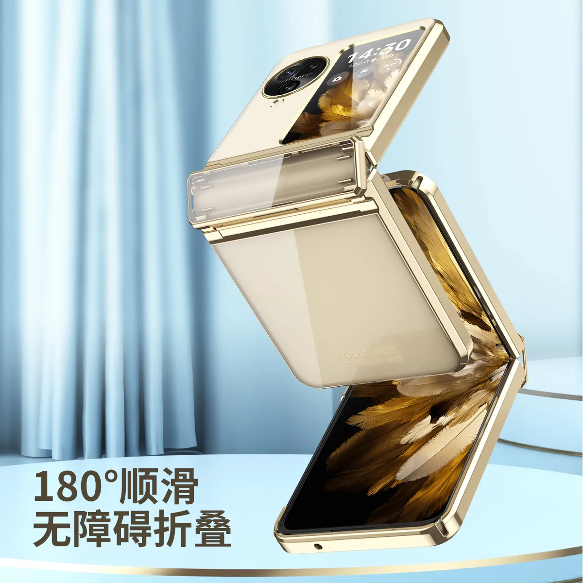 N3FLIP Electroplated Transparent Hinge Full Coverage Drop-Proof Protective Case for OPPO Find N3 Flip Phones