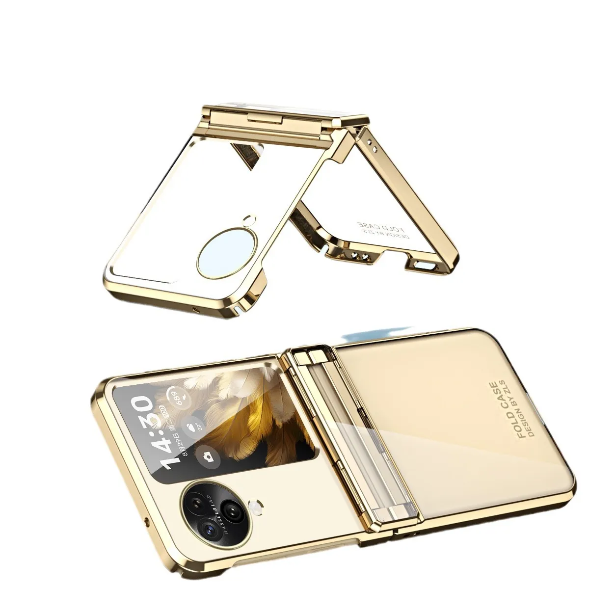 N3FLIP Electroplated Transparent Hinge Full Coverage Drop-Proof Protective Case for OPPO Find N3 Flip Phones