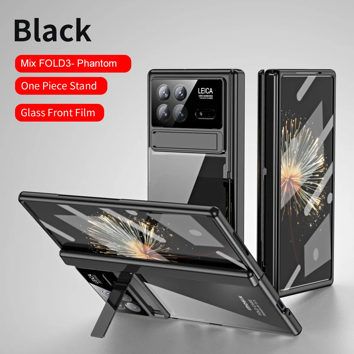 Xiaomi MIX FOLD3 phone case, electroplated transparent case with integrated anti-drop protection for foldable screen.