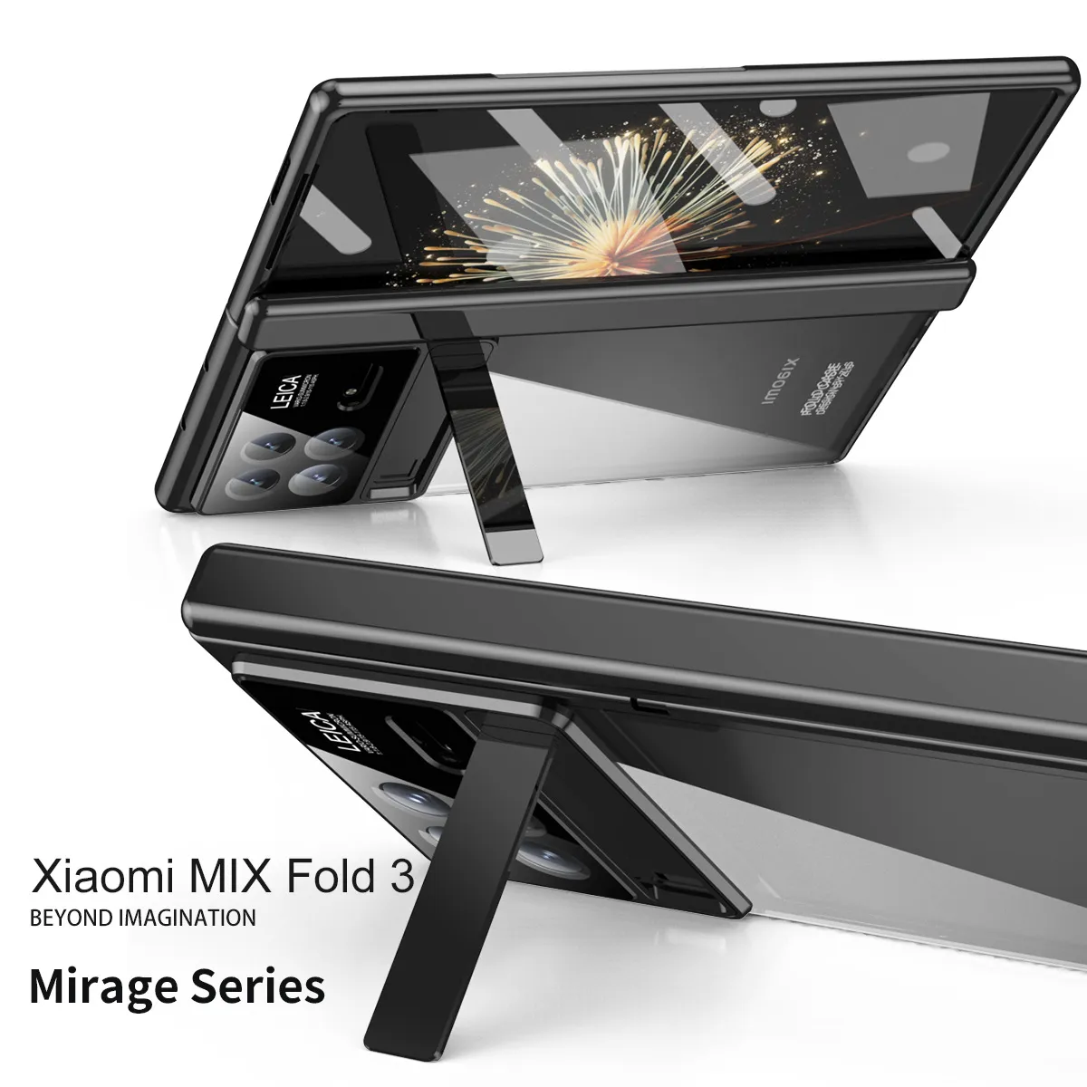 Xiaomi MIX FOLD3 phone case, electroplated transparent case with integrated anti-drop protection for foldable screen.