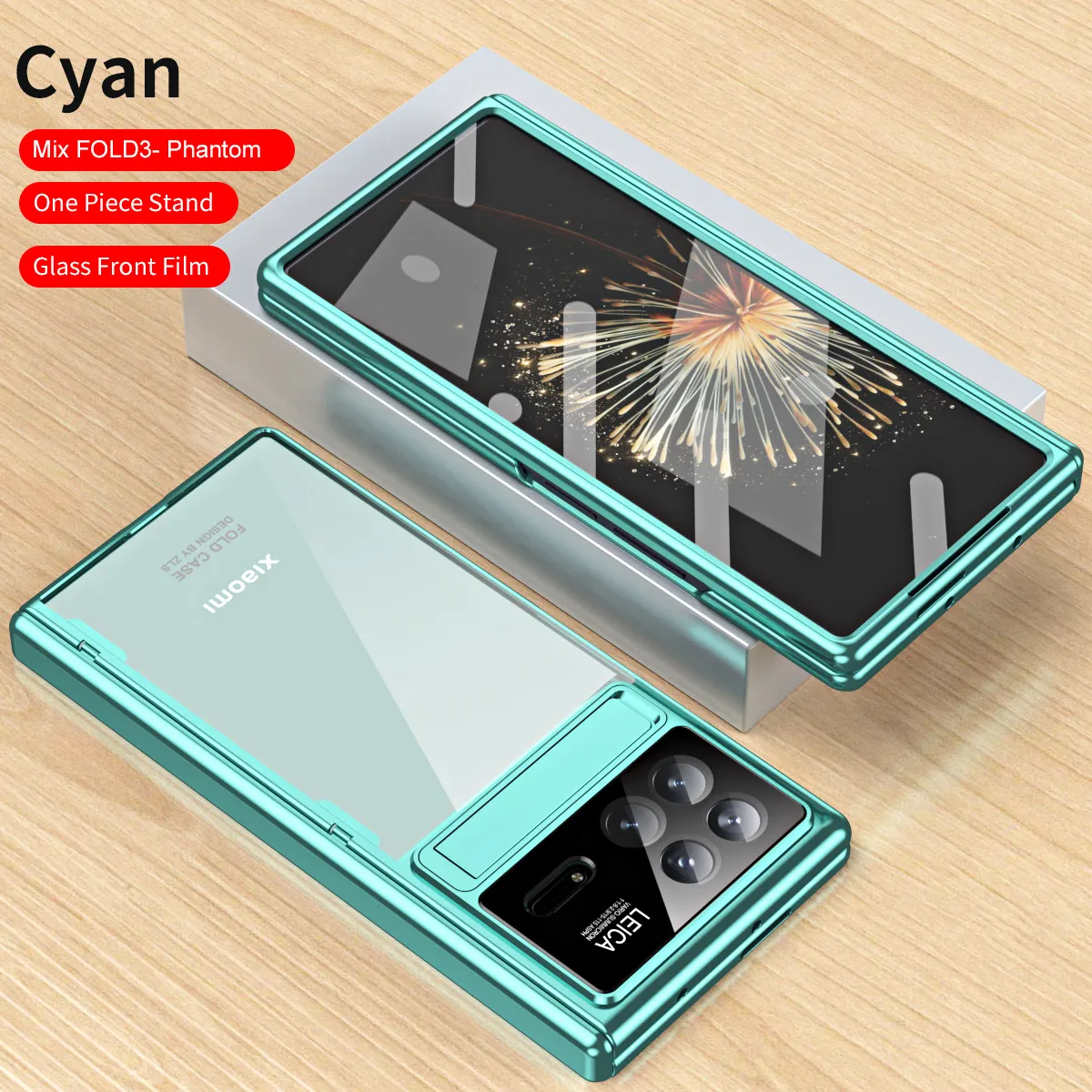 Xiaomi MIX FOLD3 phone case, electroplated transparent case with integrated anti-drop protection for foldable screen.