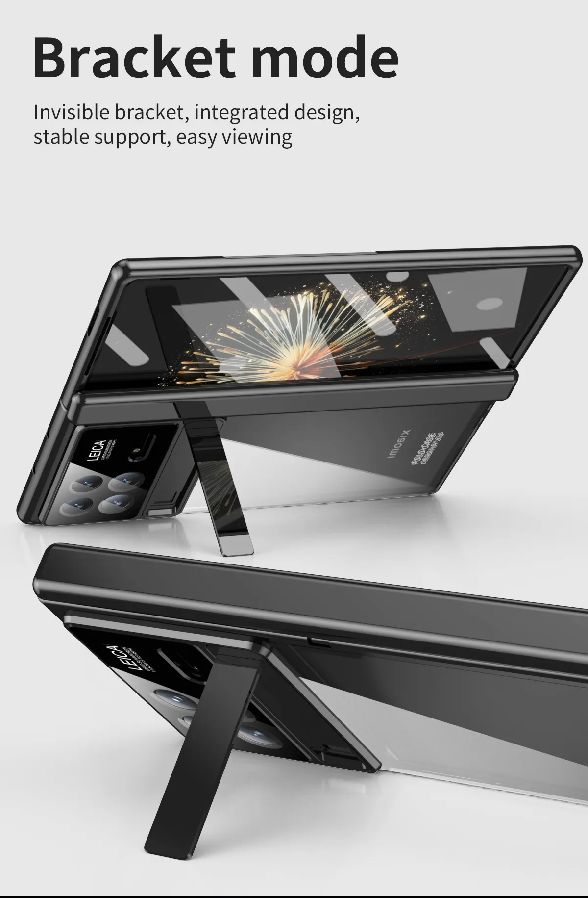 Xiaomi MIX FOLD3 phone case, electroplated transparent case with integrated anti-drop protection for foldable screen.