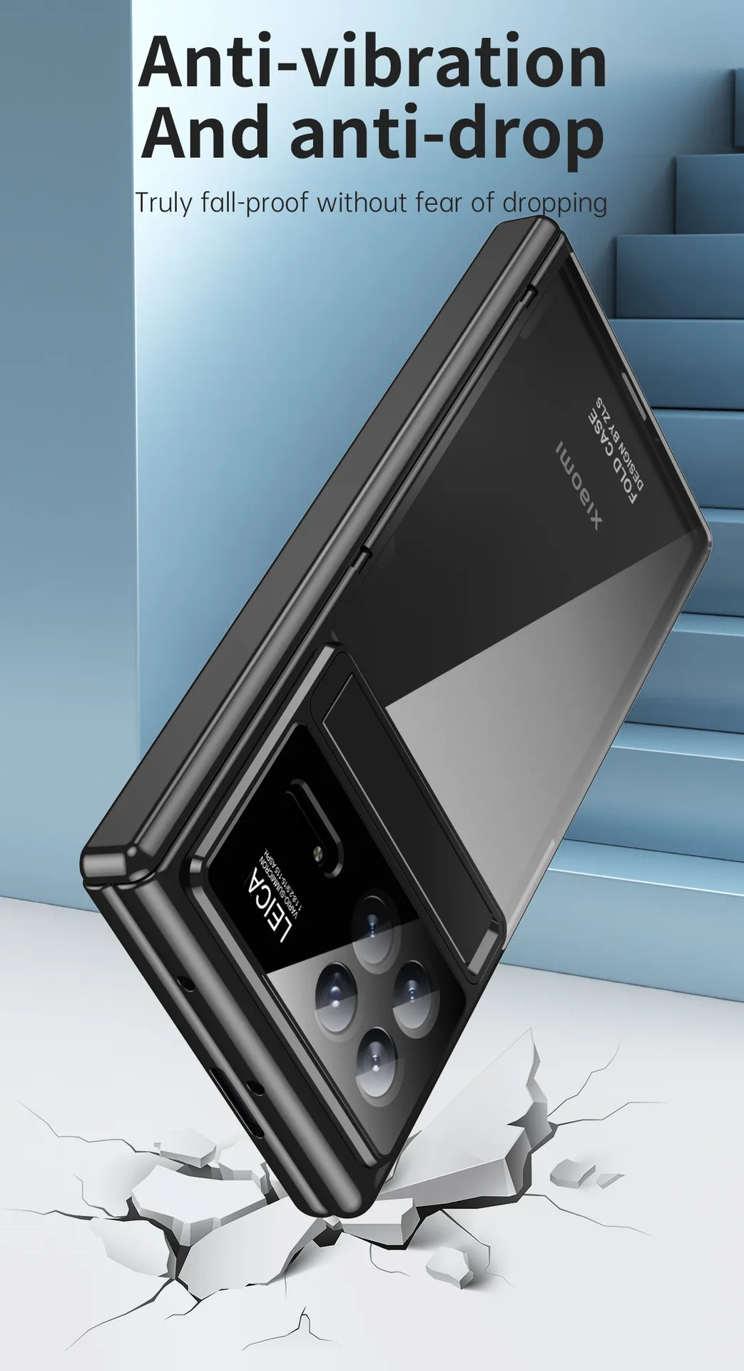 Xiaomi MIX FOLD3 phone case, electroplated transparent case with integrated anti-drop protection for foldable screen.