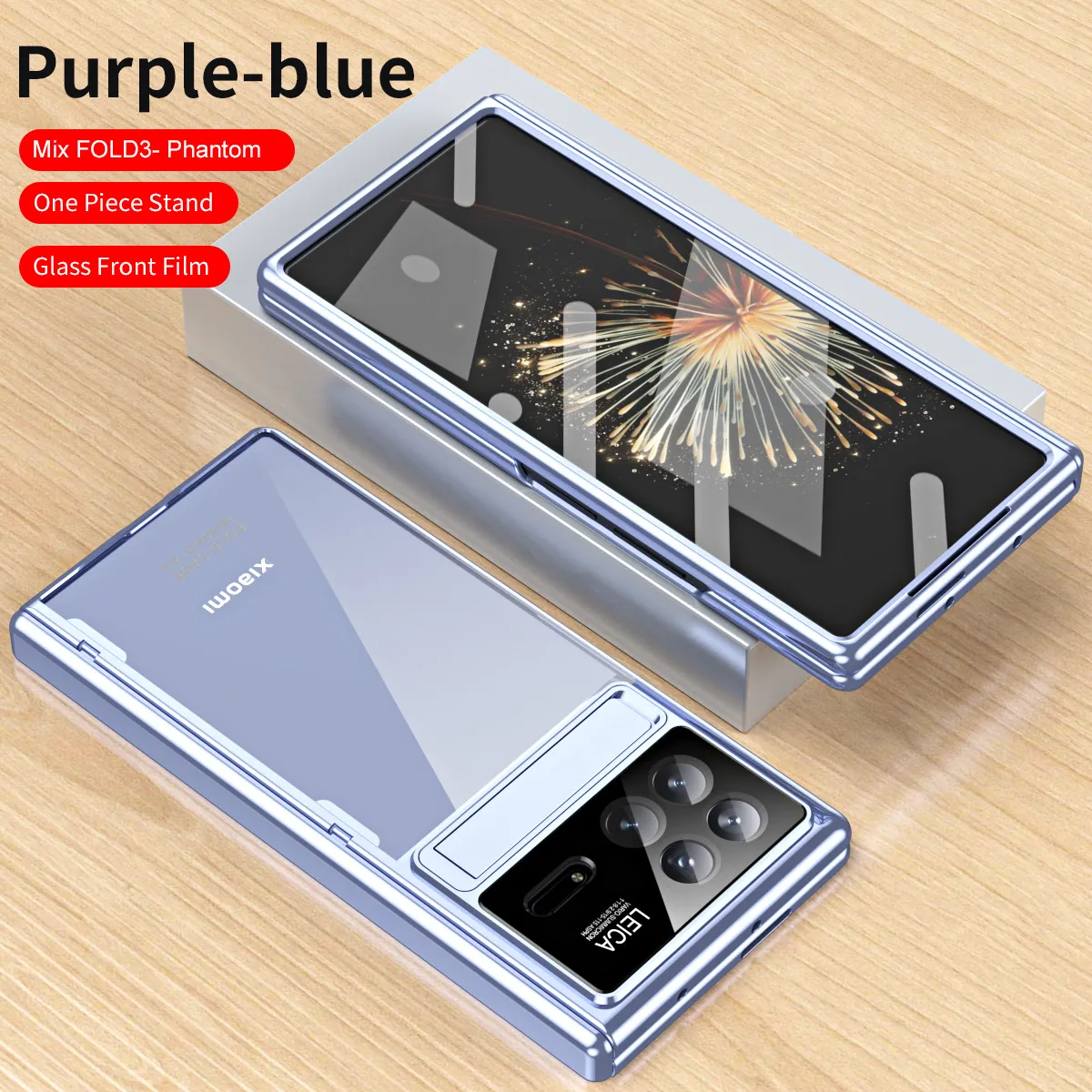 Xiaomi MIX FOLD3 phone case, electroplated transparent case with integrated anti-drop protection for foldable screen.