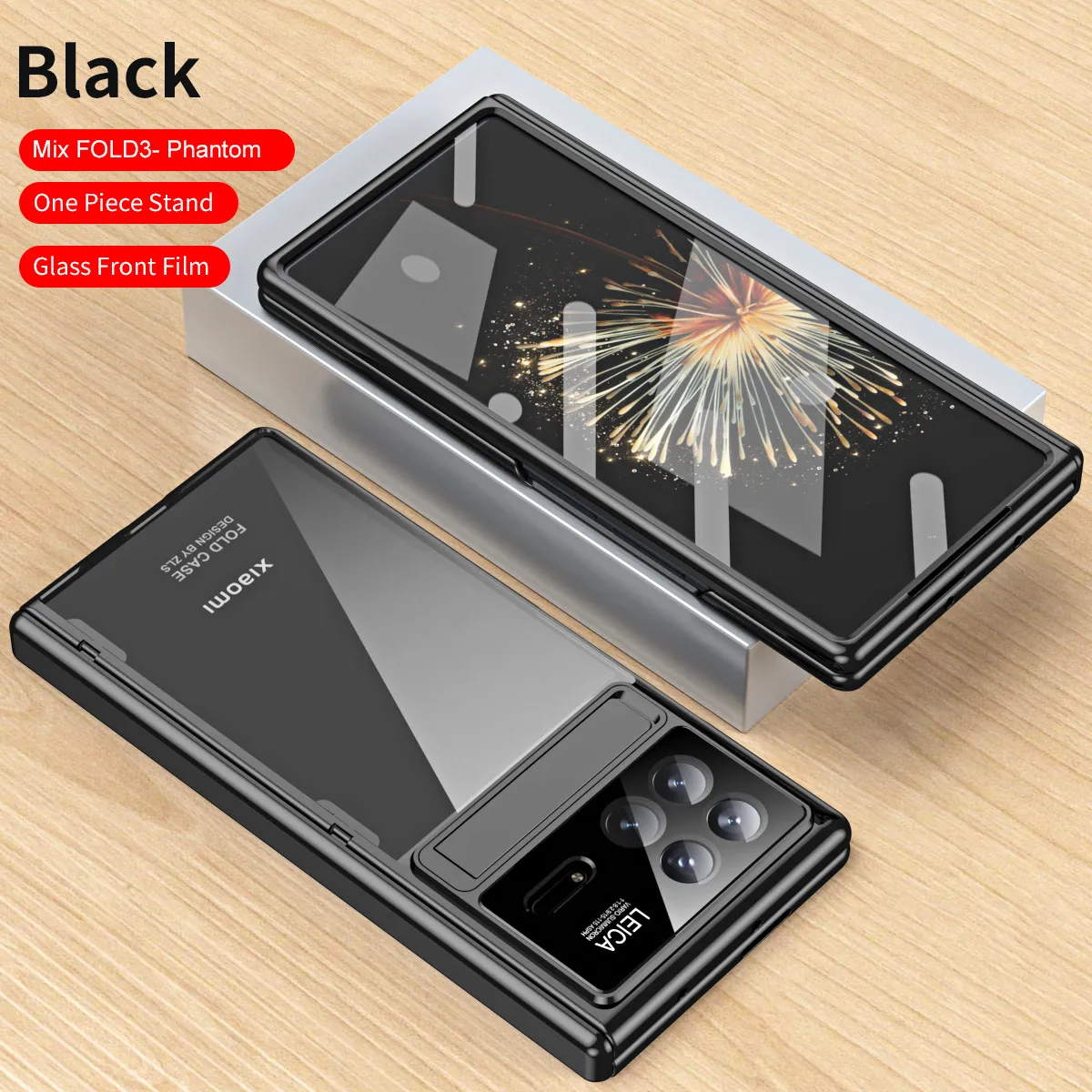 Xiaomi MIX FOLD3 phone case, electroplated transparent case with integrated anti-drop protection for foldable screen.