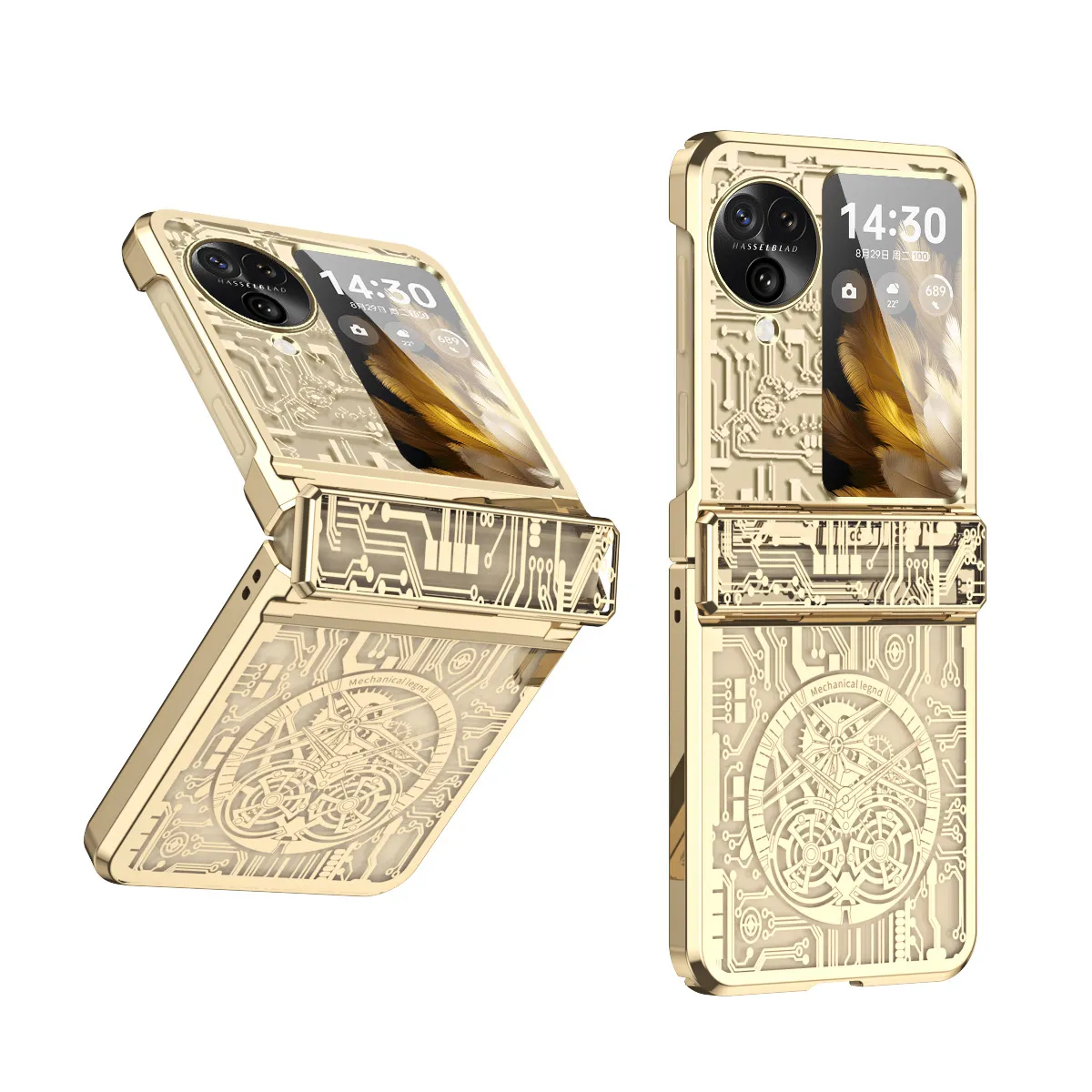 Suitable for OPPO Find N3 Flip phone cases, mechanical N3 FLIP electroplated hinge full-coverage drop-proof protective cases.