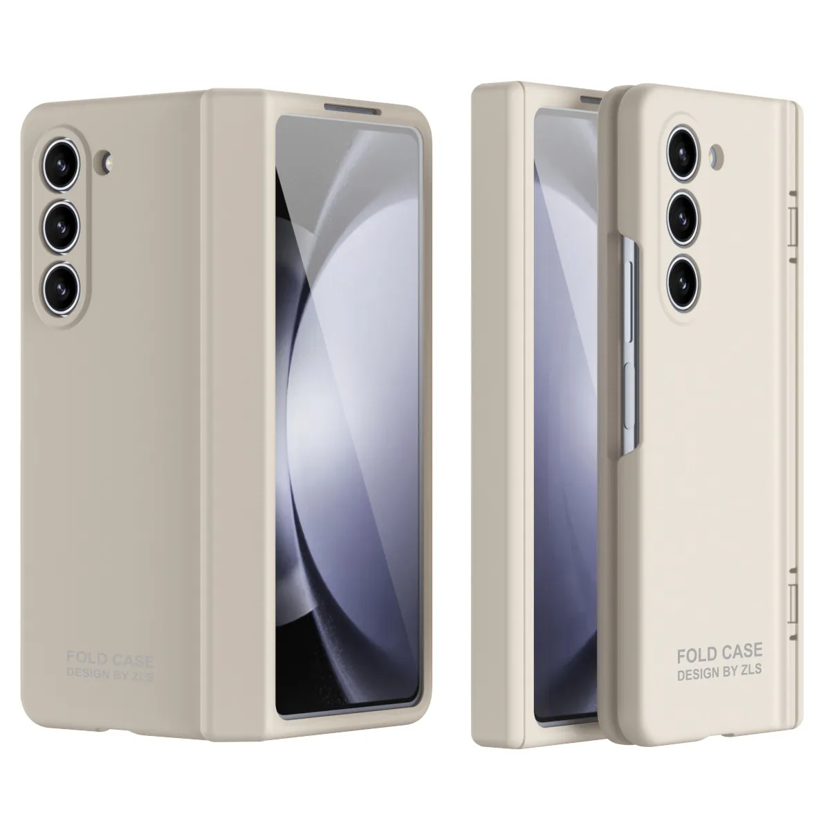 Compatible with Samsung ZFold 5 phone case, FOLD4 foldable screen, solid color, minimalist design, pen groove, hinge, full coverage, drop protection.