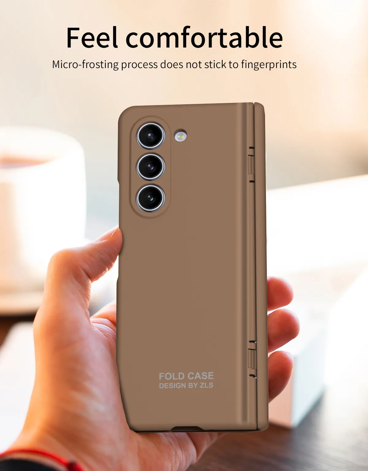 Compatible with Samsung ZFold 5 phone case, FOLD4 foldable screen, solid color, minimalist design, pen groove, hinge, full coverage, drop protection.