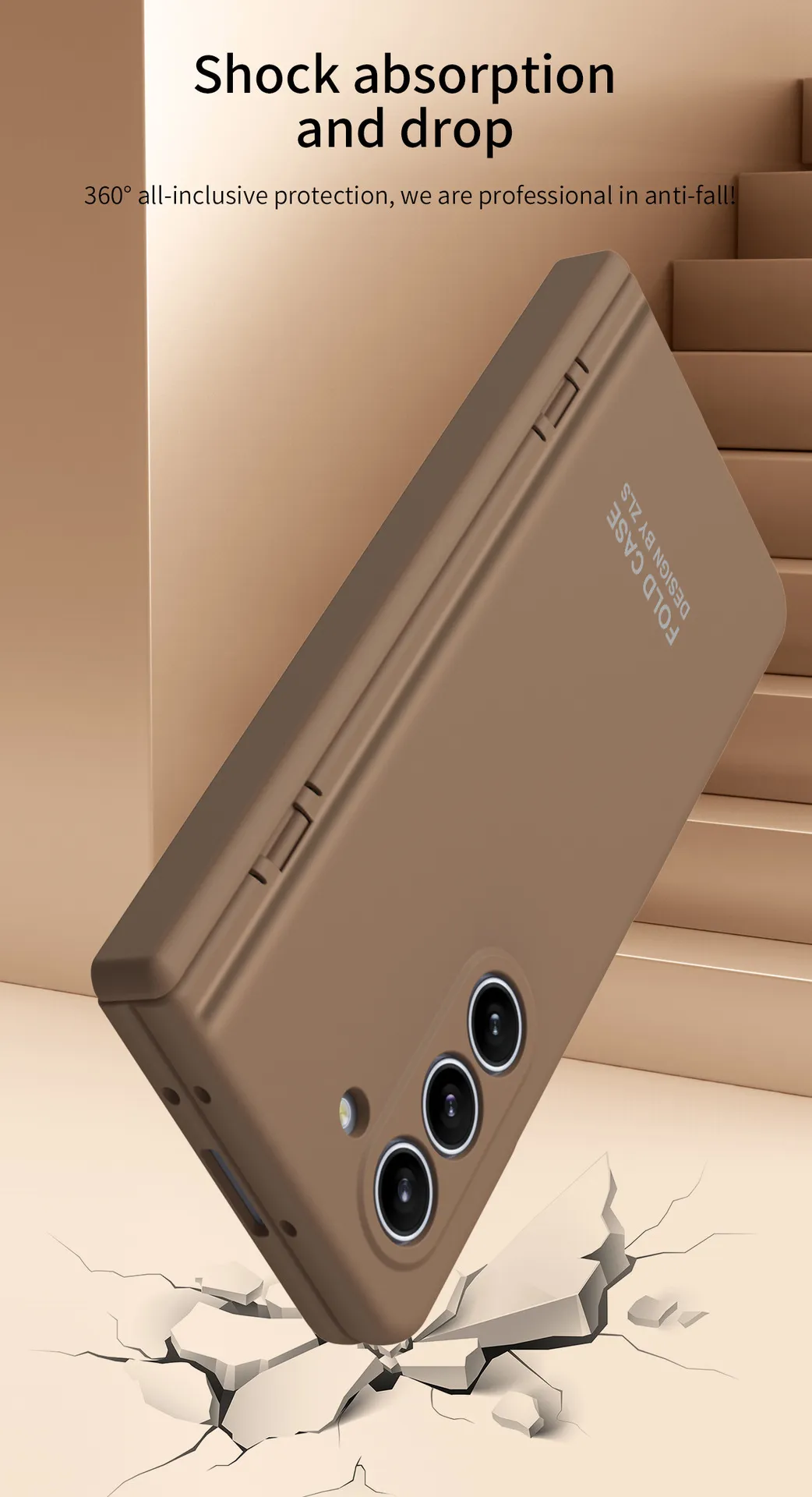 Compatible with Samsung ZFold 5 phone case, FOLD4 foldable screen, solid color, minimalist design, pen groove, hinge, full coverage, drop protection.